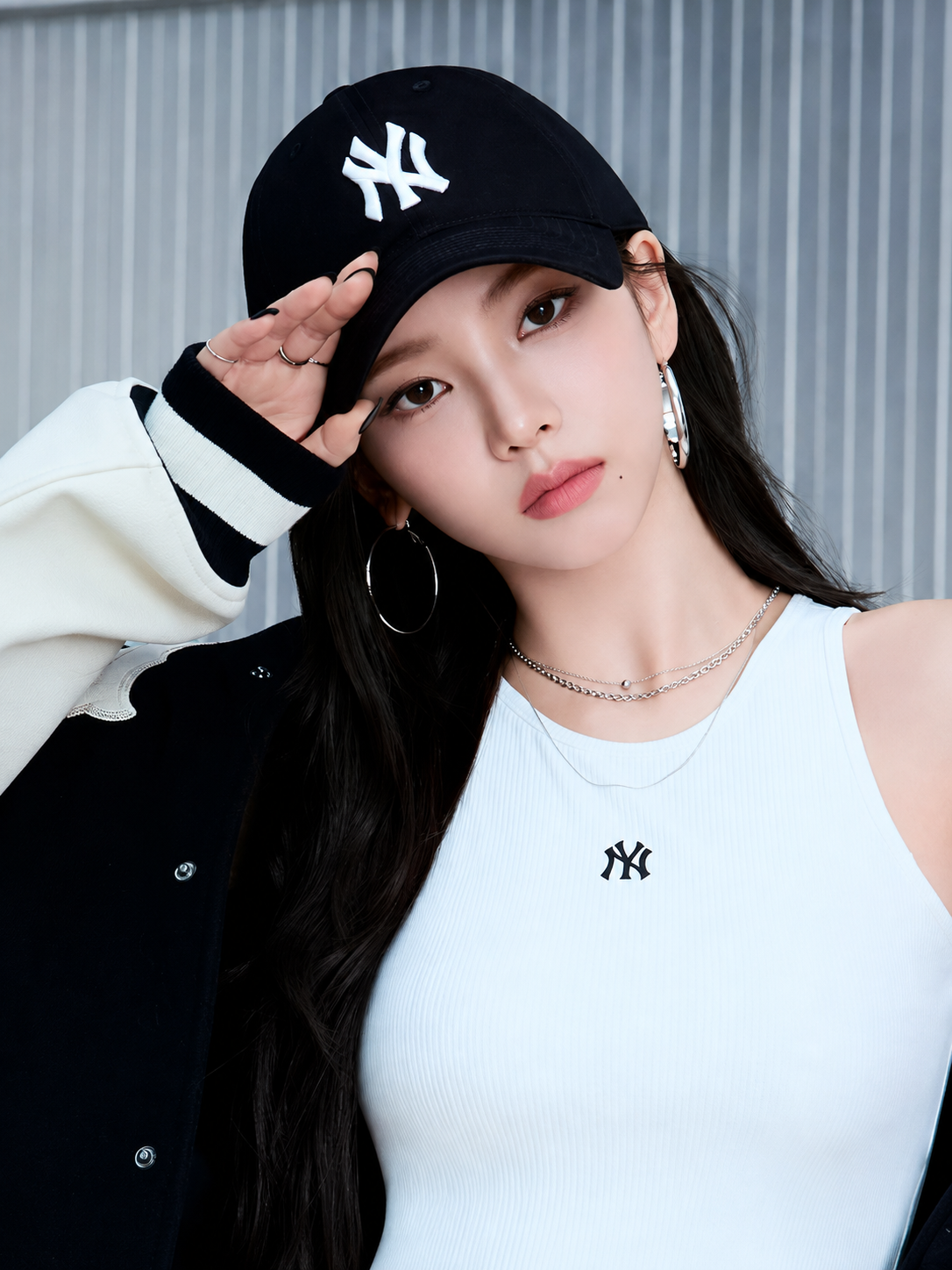 Карина AESPA х MLB Korea ОФИЦИАЛЬНАЯ КОЛЛАБОРАЦИЯ | Бейсболка NY | (CLO-AE-MBL-CAP-1)