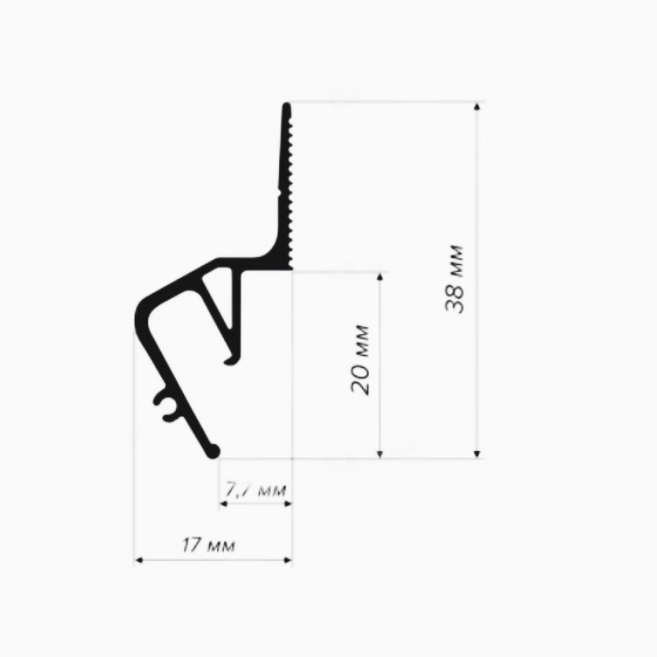 ПРОФИЛЬ FLEXY EURO 05 (2,0 м) ЧЕРНЫЙ теневой ПФ8587 Флекси Евро