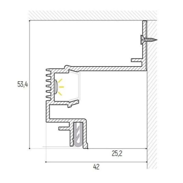 ПРОФИЛЬ SLOTT VILLAR MINI (2,0 м) БЕЛЫЙ парящий со вставкой KRAAB Systems СЛОТТ