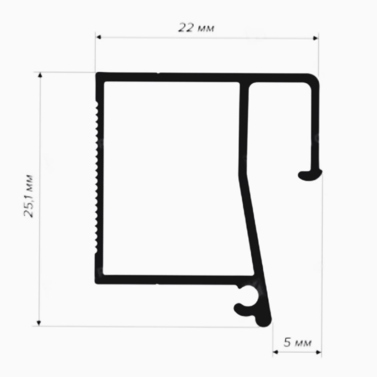 ПРОФИЛЬ FLEXY BRUS 04 mini (2,0 м) ЧЕРНЫЙ теневой ПФ8674 Флекси Брус мини