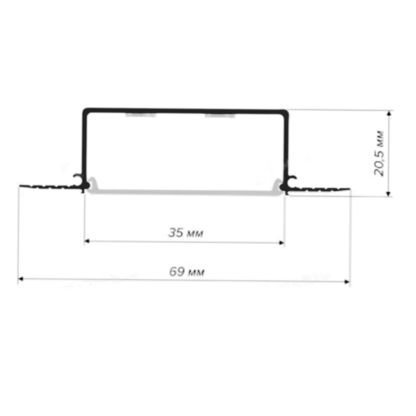 ПРОФИЛЬ FLEXY GIPS LINE 50 (2,0 м) НЕОКРАШЕННАЯ световая линия ПФ8606 Флекси Лайн