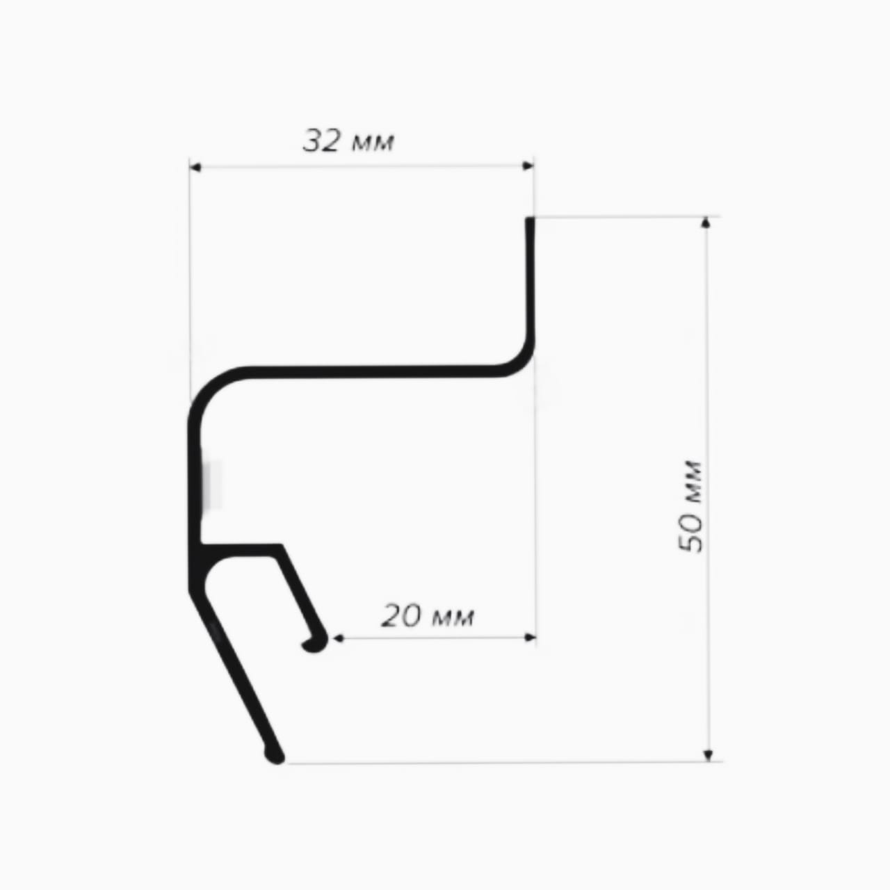 ПРОФИЛЬ ПК 6 NEW ST (2,5 м) ЧЕРНЫЙ парящий стеновой