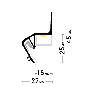 ПРОФИЛЬ FLEXY Fly 02 (2,0 м) БЕЛЫЙ парящий под вставку Флекси флай 02