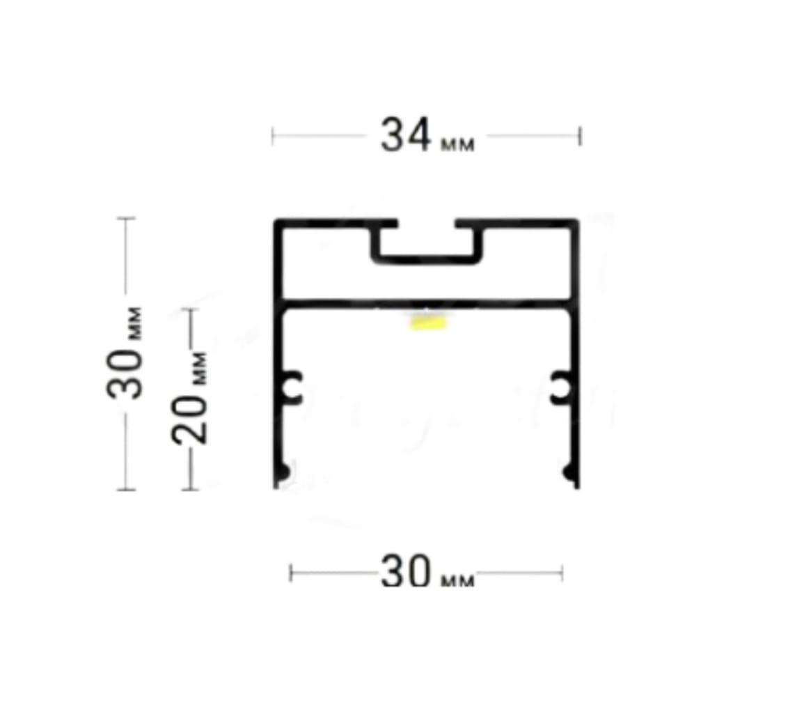 ПРОФИЛЬ FLEXY SVET 30 (2,0 м) НЕОКРАШЕННЫЙ световые линии без вставки ПФ2681 Флекси Лайн