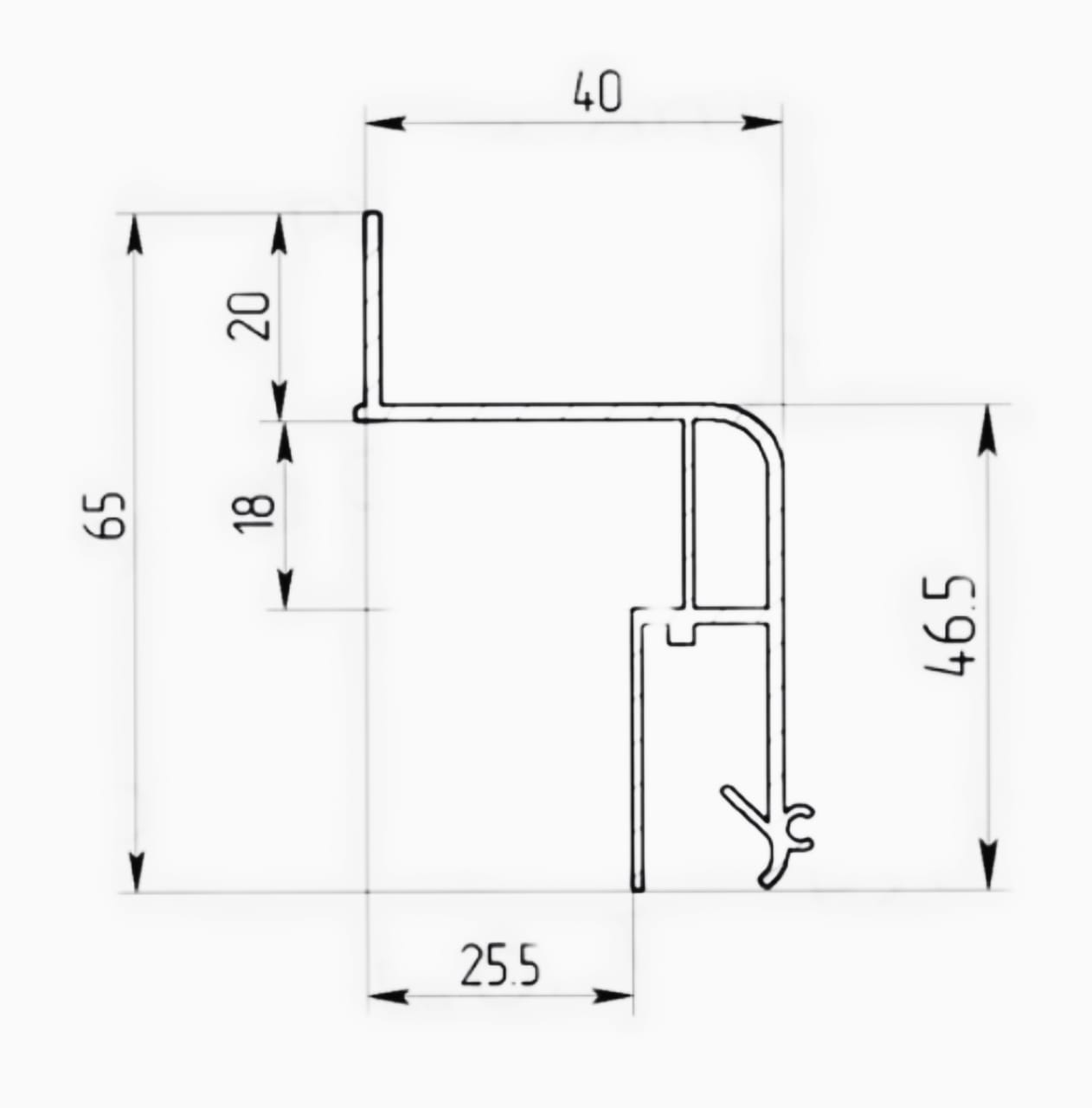 ПРОФИЛЬ М1 (2,0 м) БЕЛЫЙ парящий для ткани