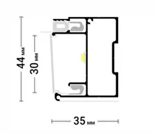 ПРОФИЛЬ Flexy BRUS 02 (2,0 м) гарпунный под подсветку алюминиевый (с рассеивателем) Флекси