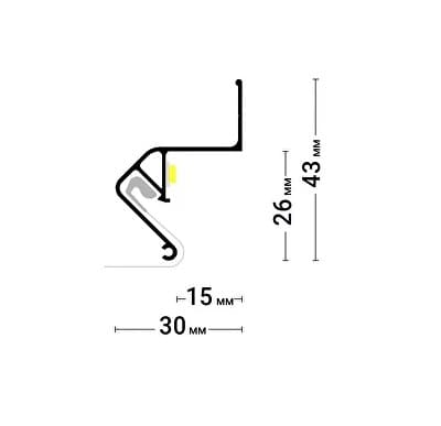 ПРОФИЛЬ FLEXY Fly 01 (2,0 м) ЧЕРНЫЙ парящий стеновой Флекси