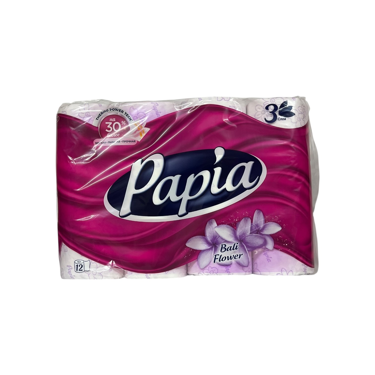Туалетная бумага Papia 3-сл Bali Flower 12рул/упак