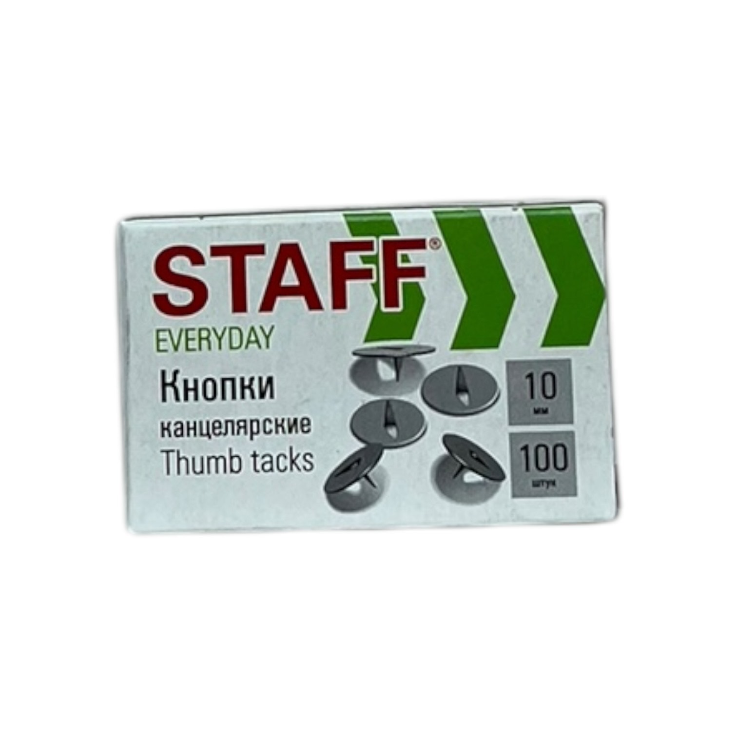 Кнопки канцелярские STAFF EVERYDAY 10мм 100шт/упак