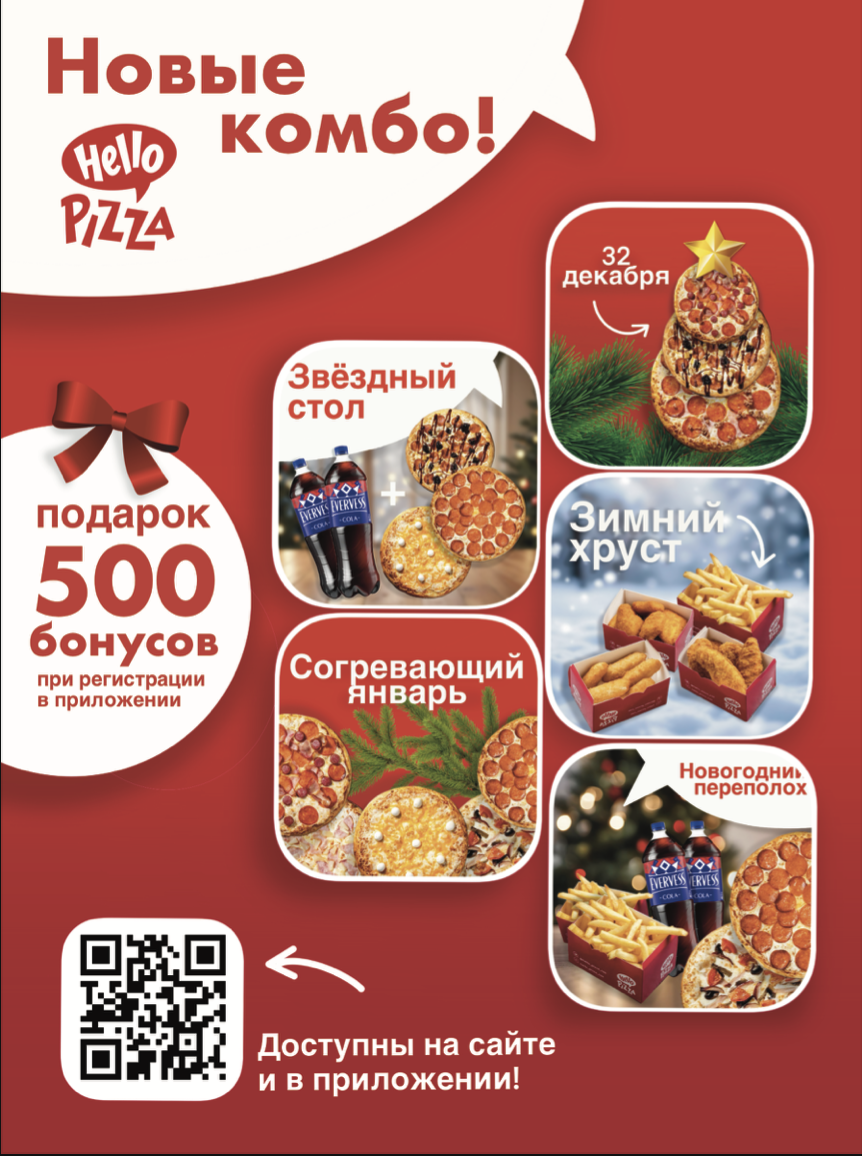 Вкус праздника: новогодние комбо от Hello Pizza