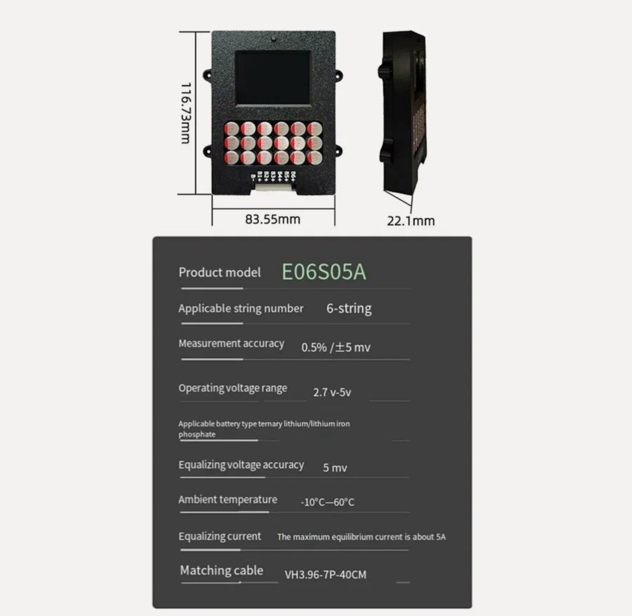 4/2  Активный Балансир Литий-Титанат 6S С Дисплеем Напряжения