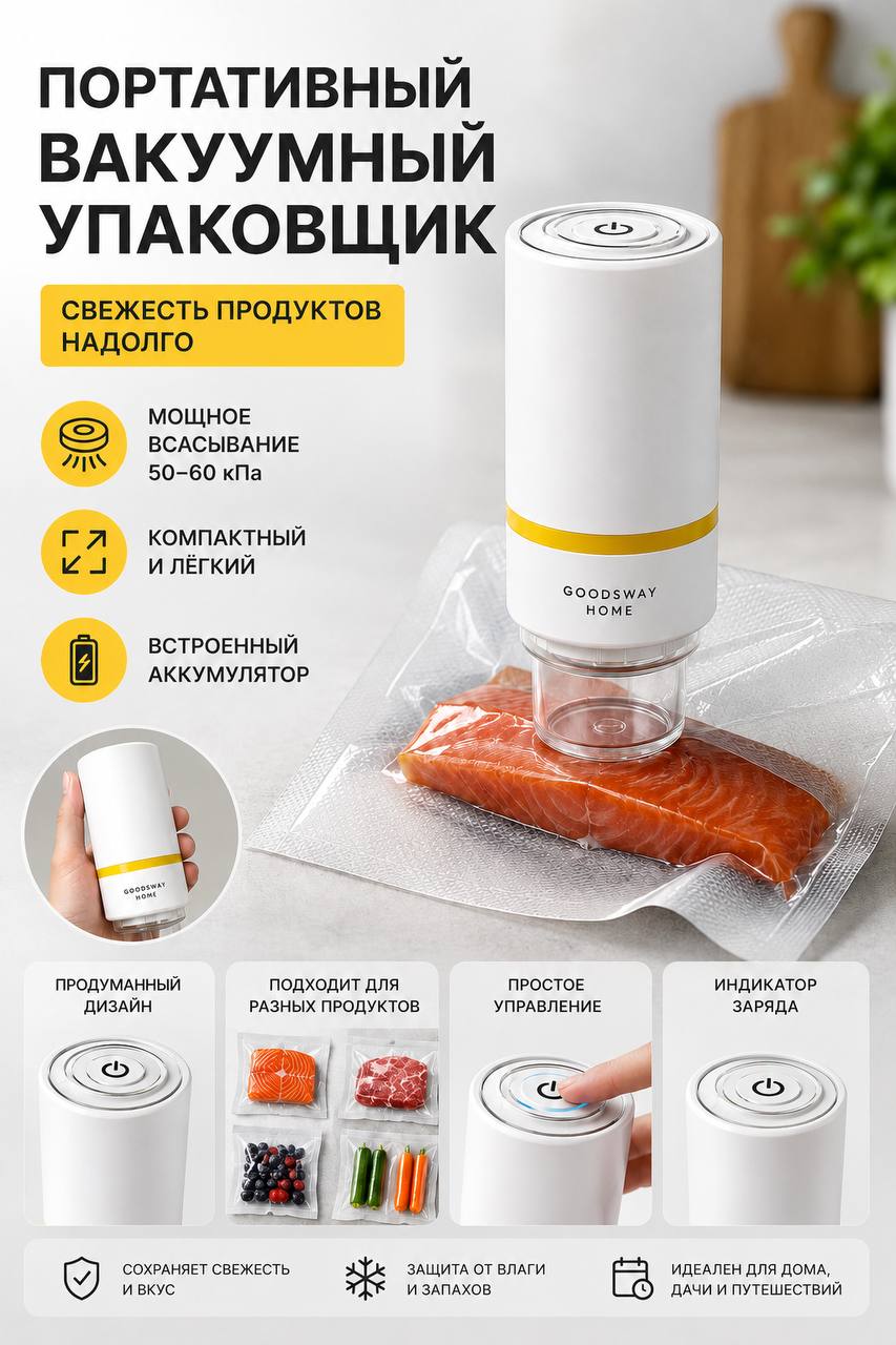 Портативный вакуумный упаковщик