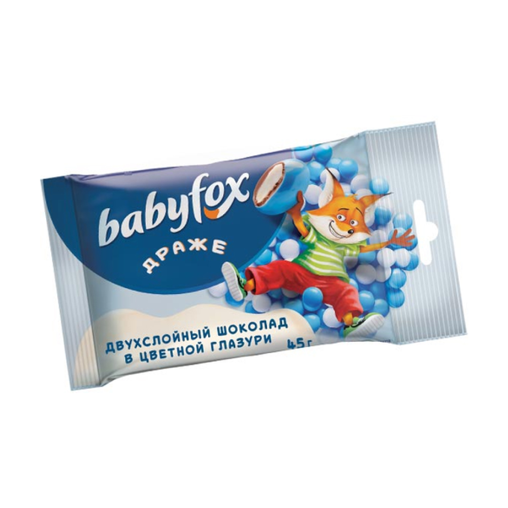 Драже двухслойный шоколад BabyFox в цветной глазури, 45 г