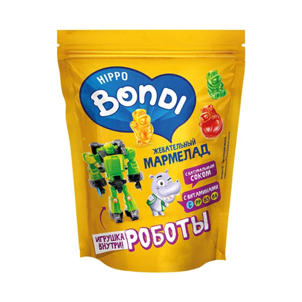 Мармелад жевательный Hippo Bondi & Friends с игрушкой Роботы, 100 г