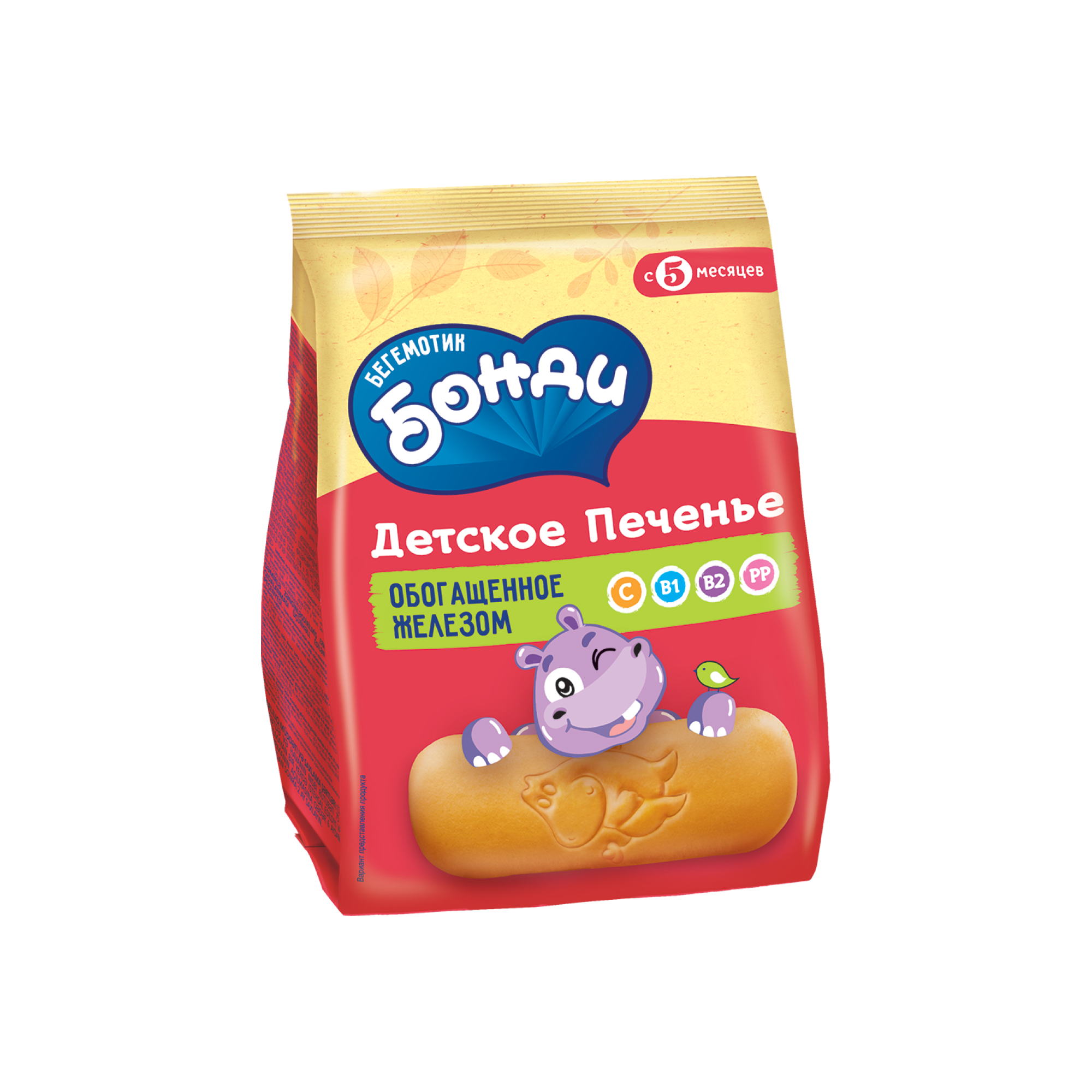 Печенье детское Бегемотик Бонди обогащенное железом, 180 г