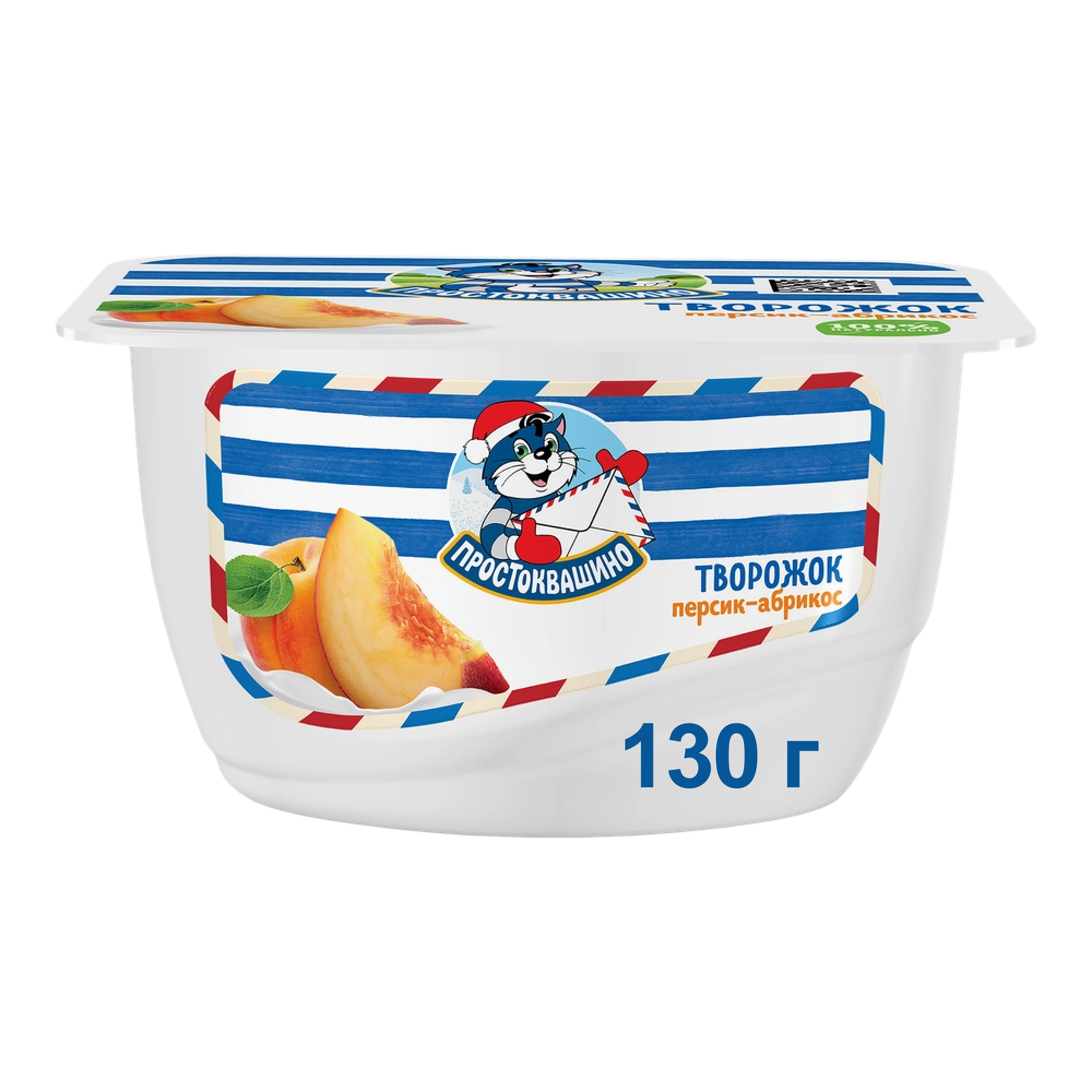 Творожок персик-абрикос Простоквашино (130 г.)