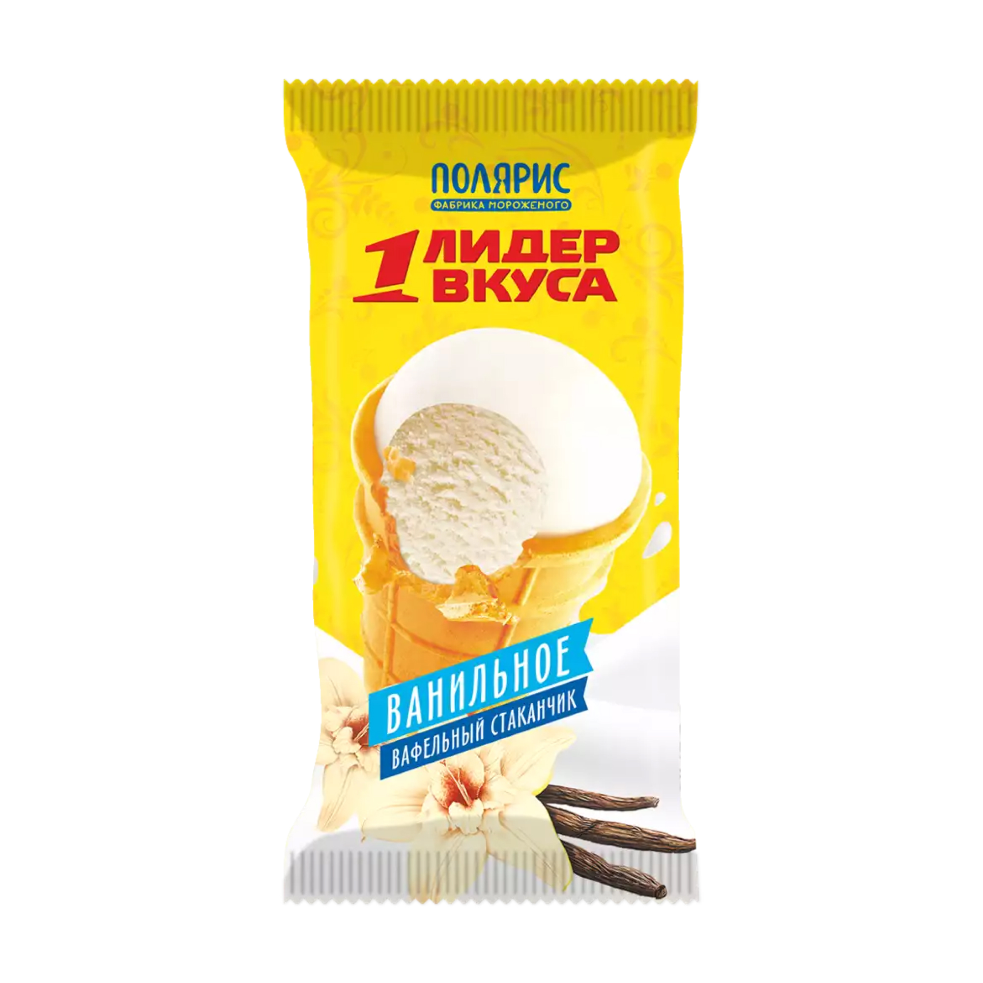 Мороженое ЛИДЕР ВКУСА Ванильное  вафельный стаканчик, 70г