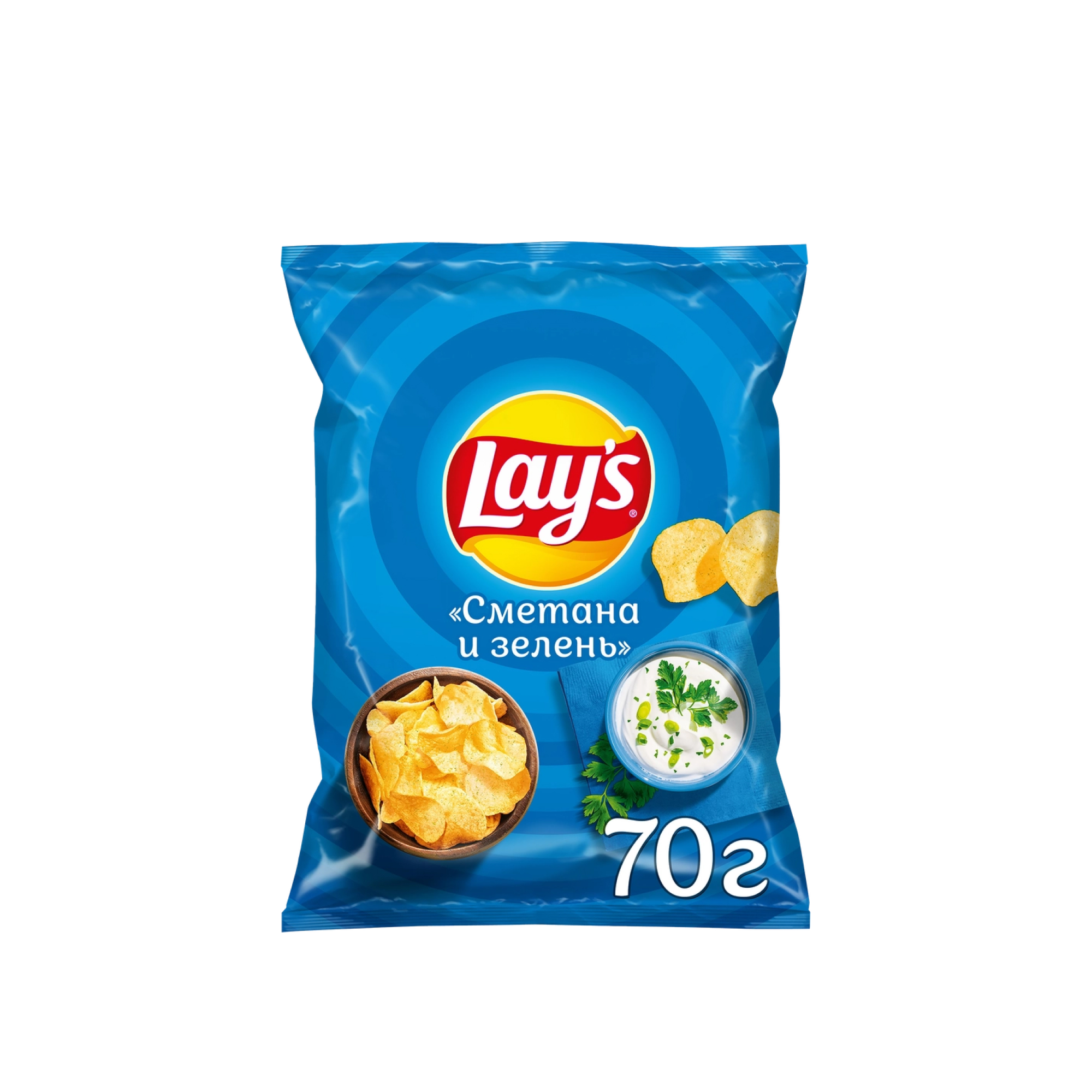Чипсы картофельные Lay's сметана и зелень 70 г