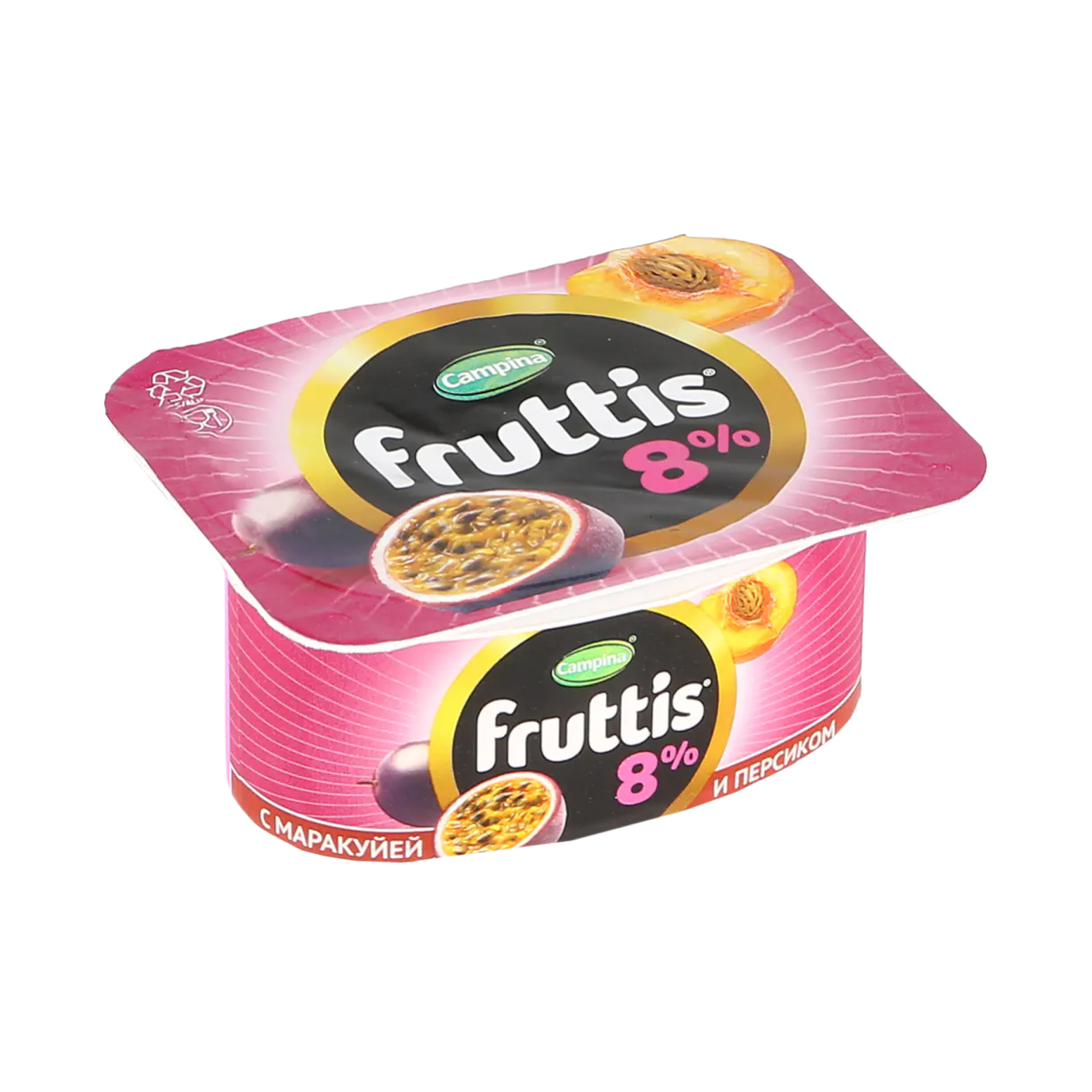 Йогурт Fruttis 8% со вкусом персика и маракуйи (115 г.)