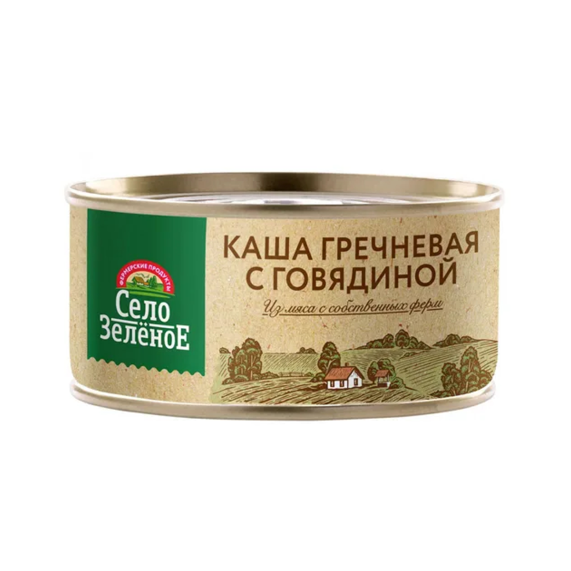 Каша «Село Зеленое» гречневая с говядиной, 325 г
