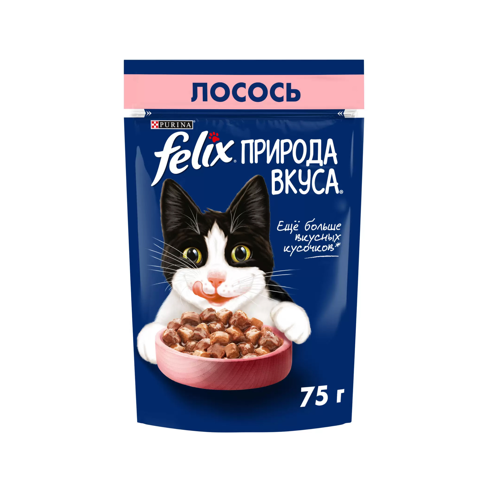 Felix Природа Вкуса влажный корм для взрослых кошек, с лососем в соусе    75 гр