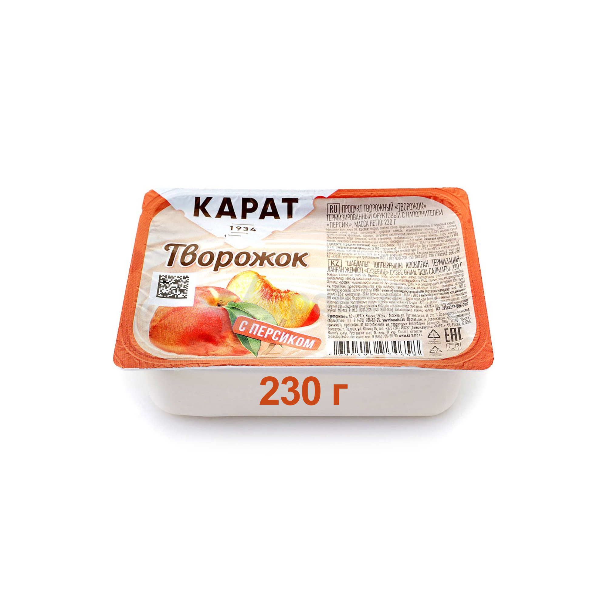 Творожок с персиком Карат (230 г.)