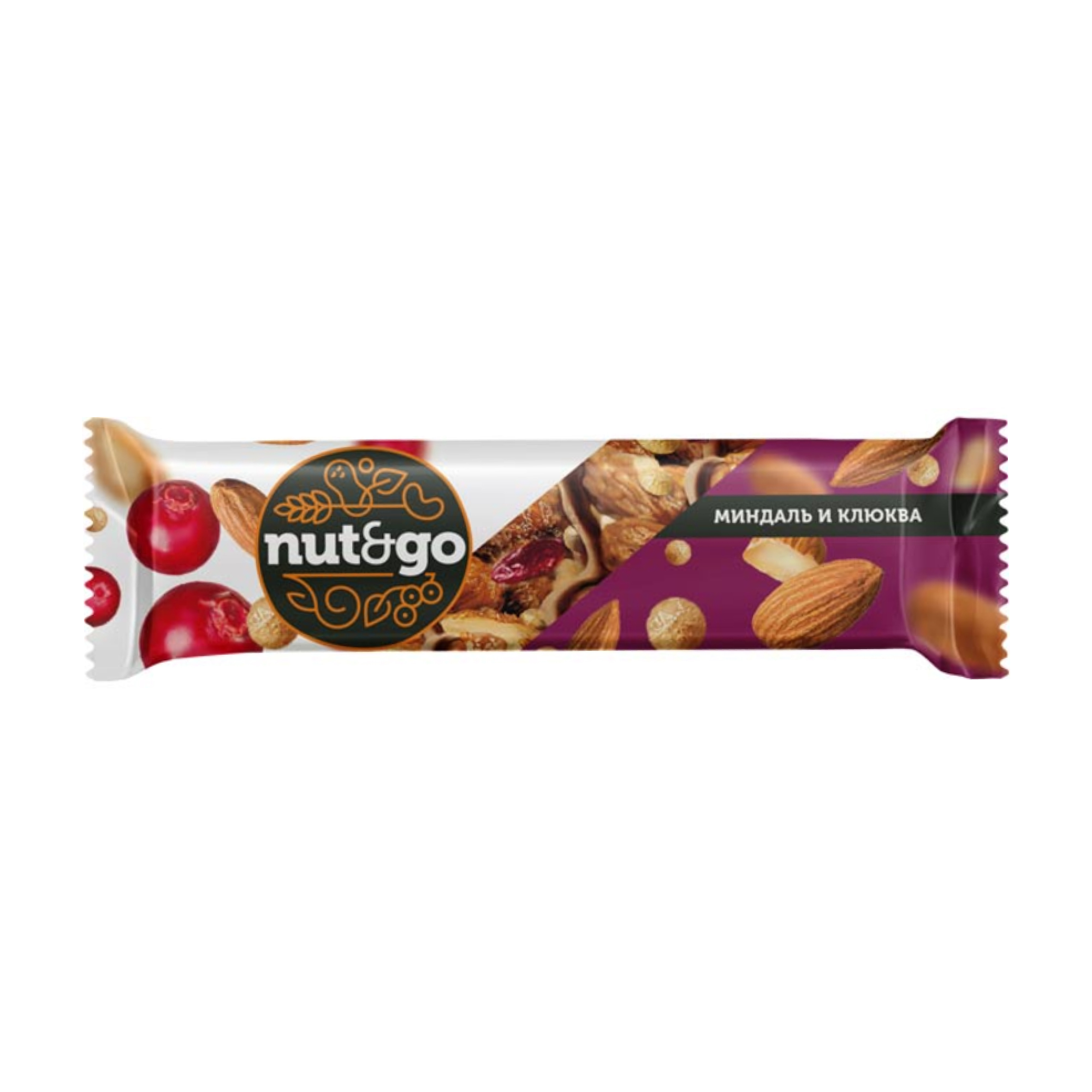 Батончик Nut&Go миндаль и клюква 34 г