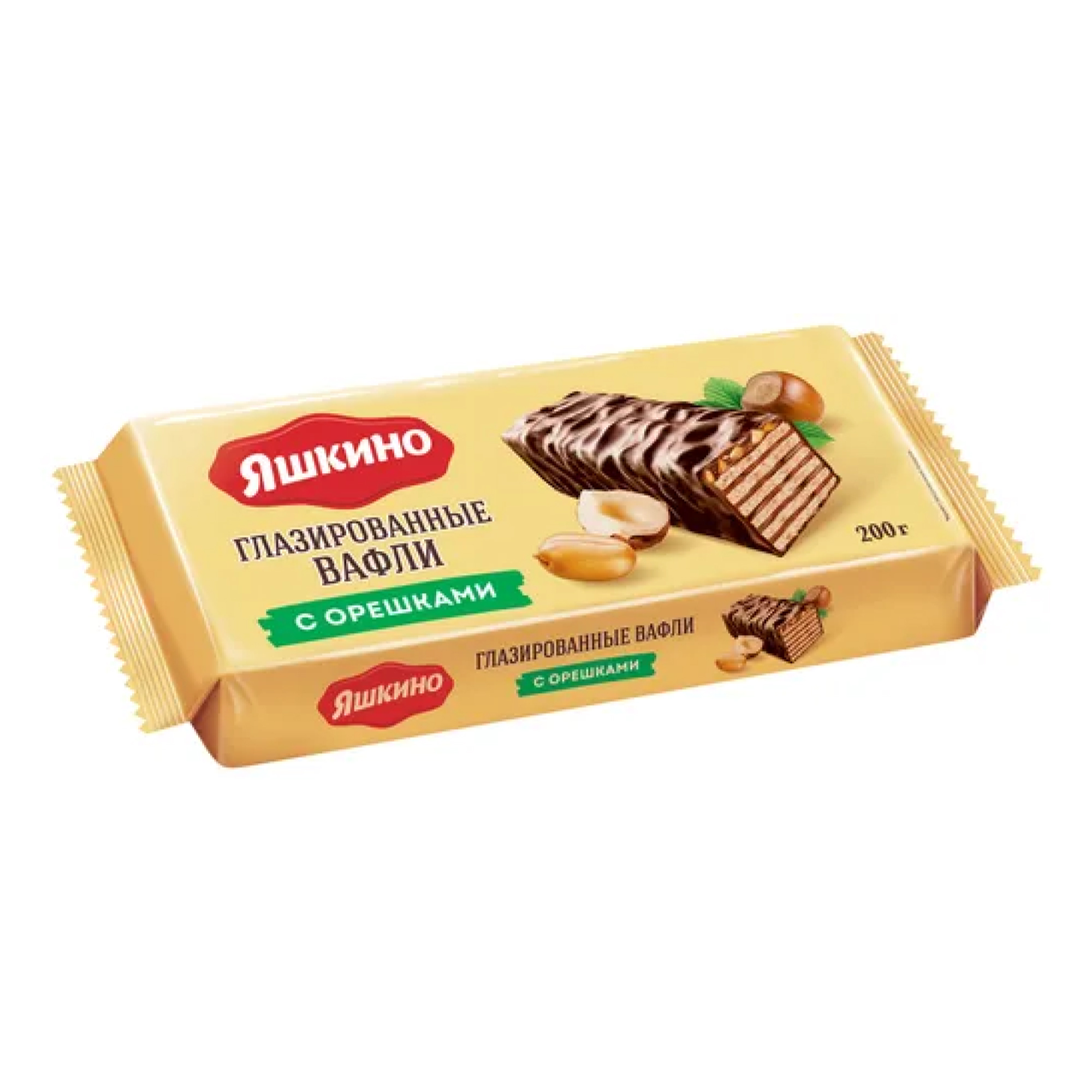 Вафли Яшкино глазированные с орешками, 200 г // [6]