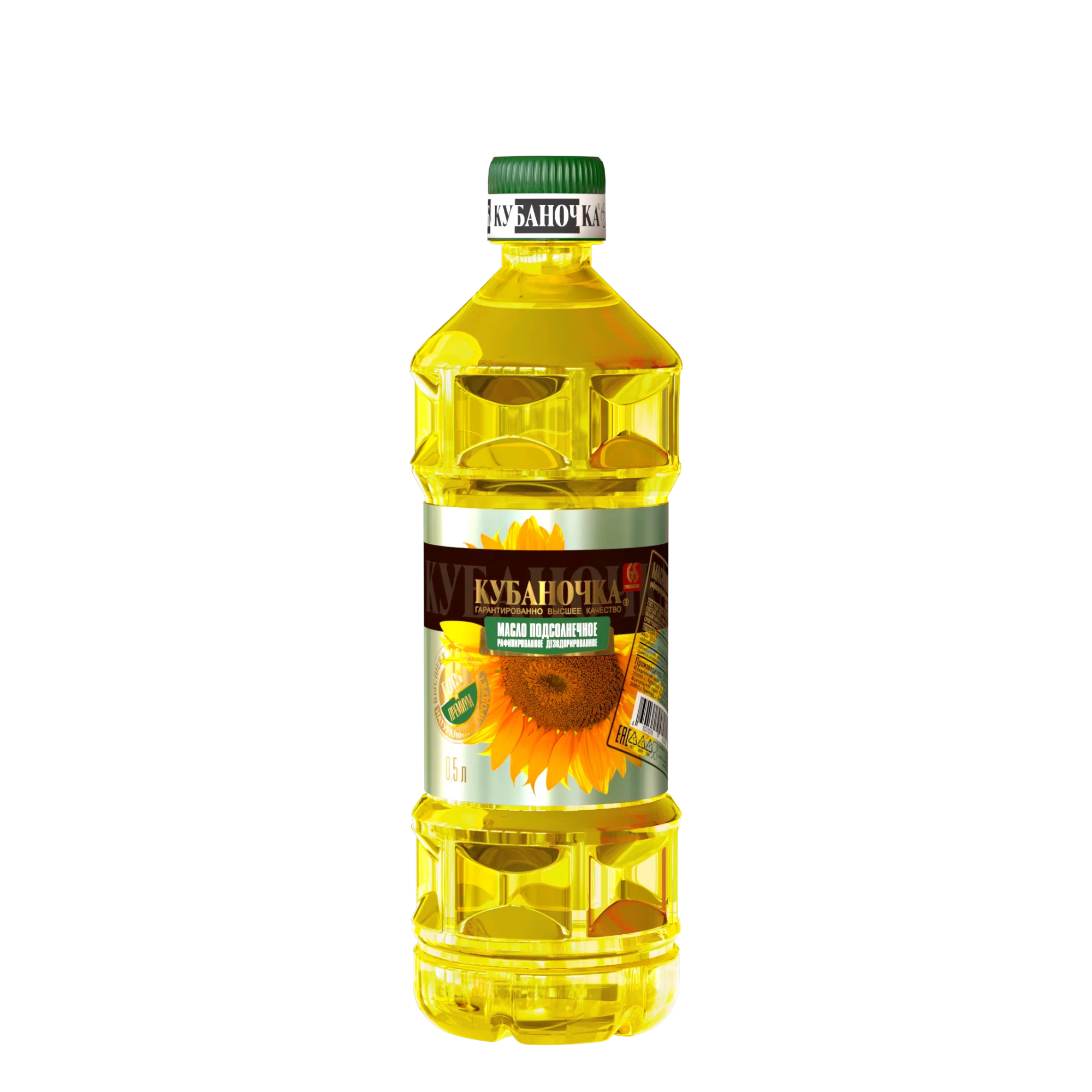 Масло подсолнечное рафинированное  "Кубаночка" пл/б 0,5л