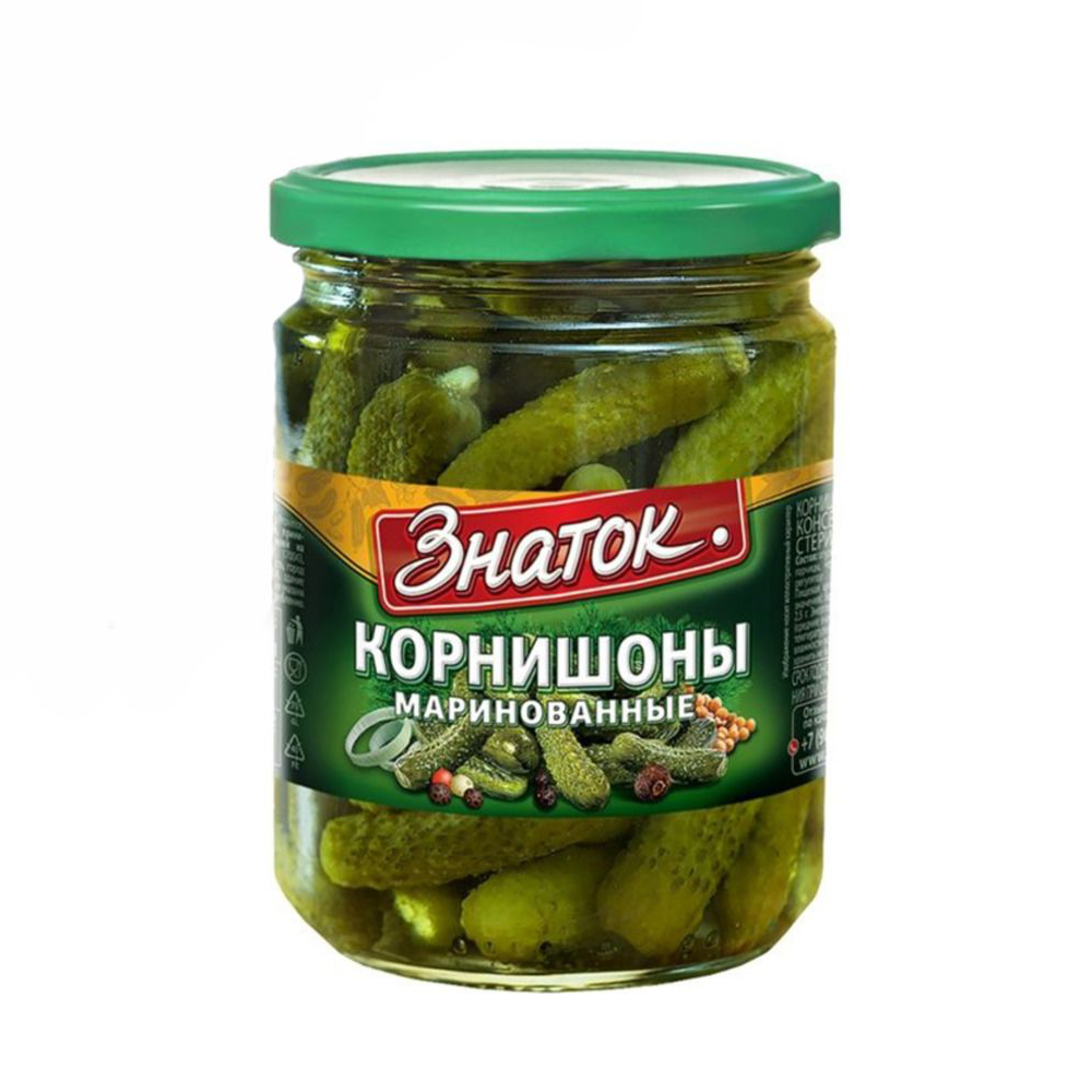 Корнишоны ЗНАТОК маринованные 3-6см /стекло/ 350 гр