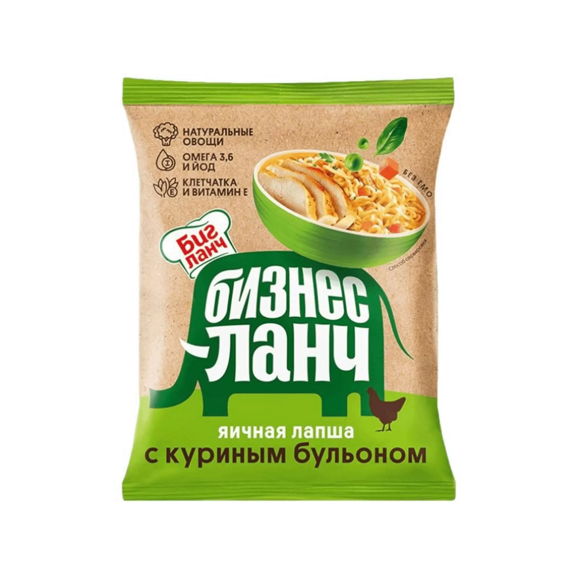 Лапша Бизнес ланч яичная с куриным бульоном 60 гр