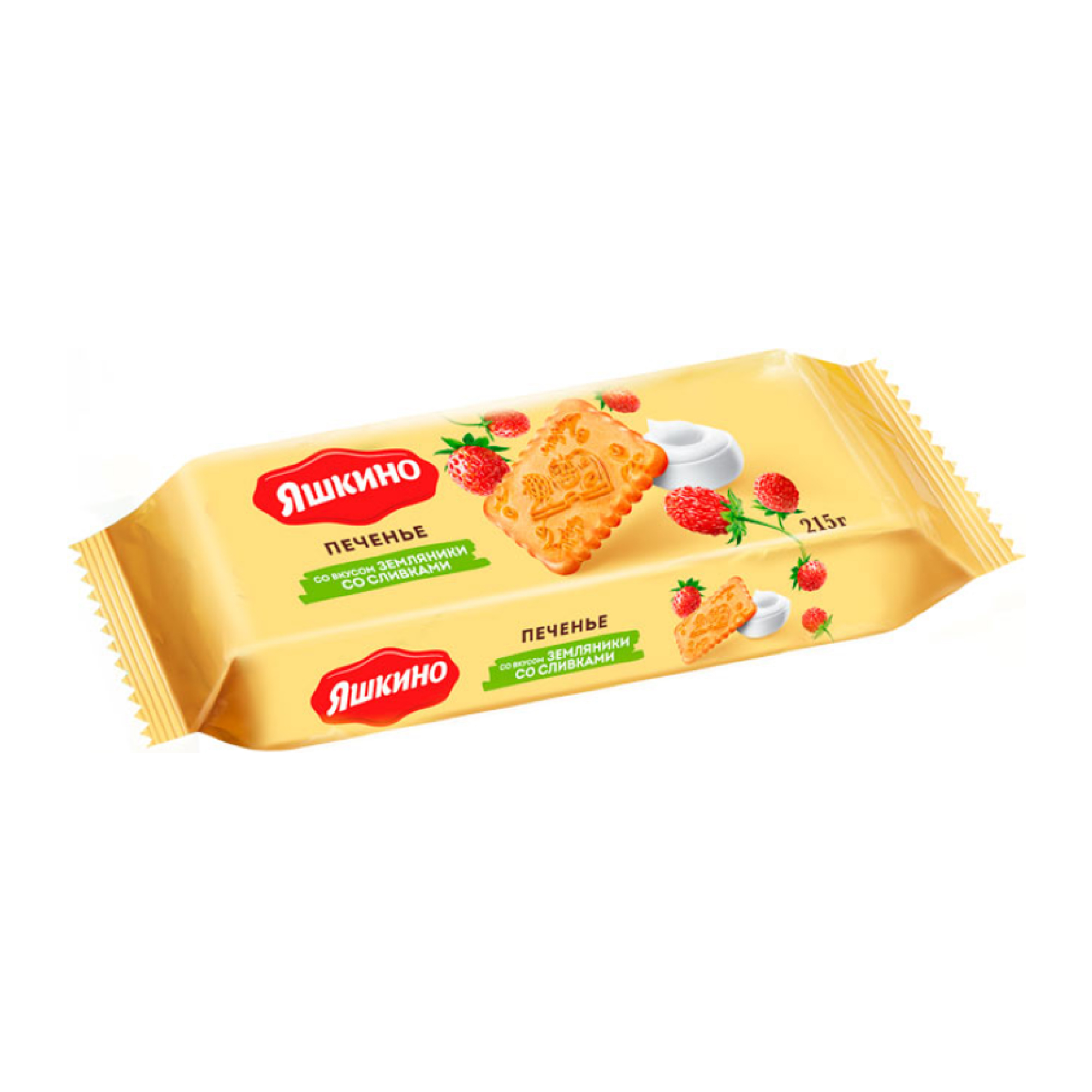 Печенье Яшкино со вкусом земляники со сливками, 215г // [15]