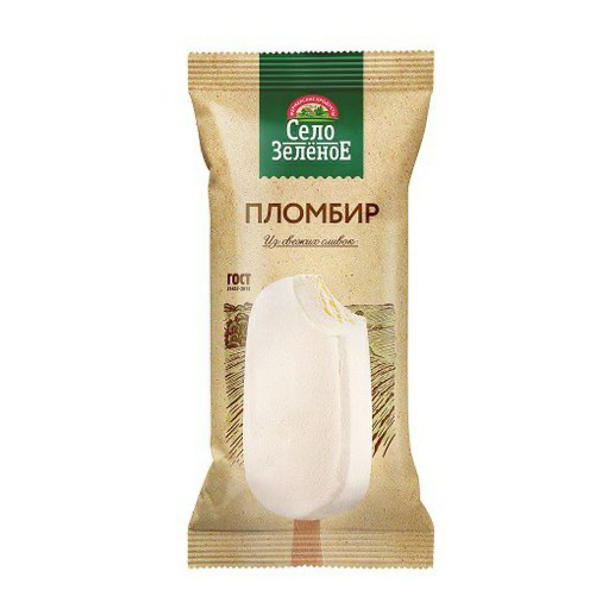 Мороженое пломбир Село Зеленое ванильное 70 г