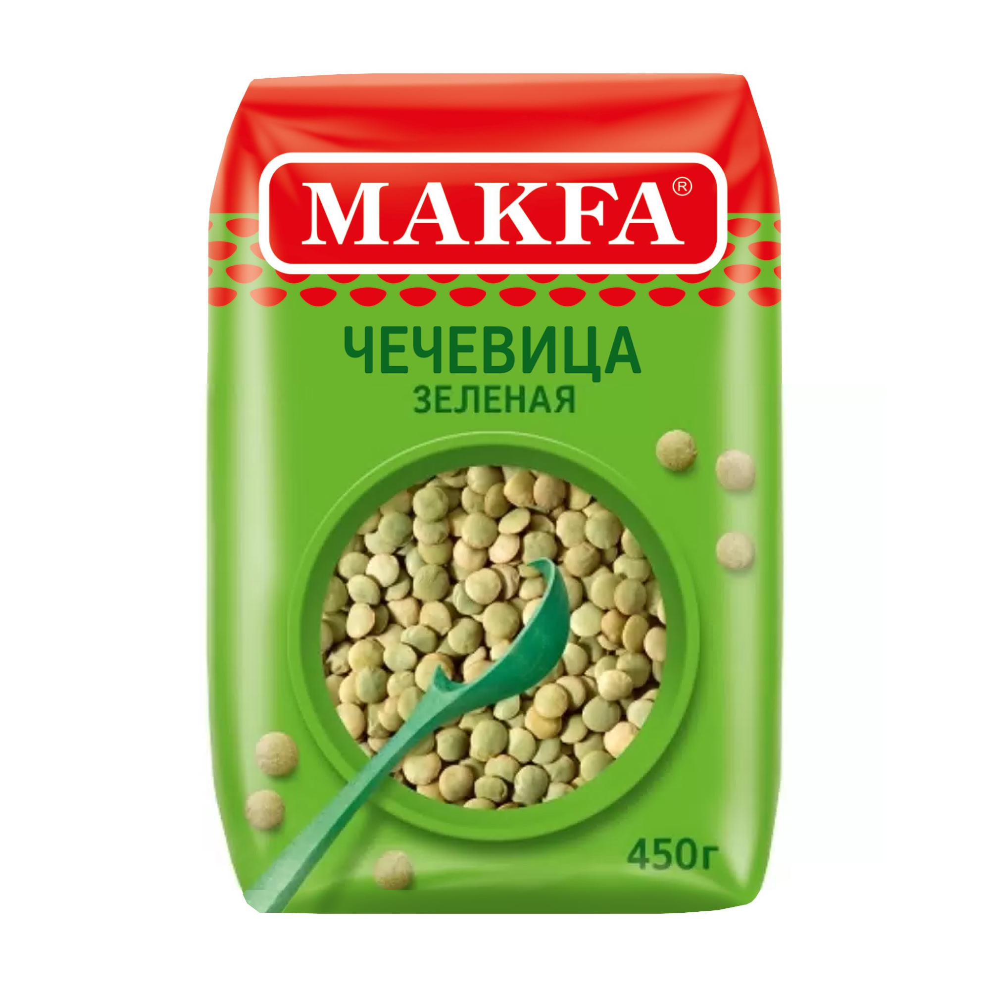 Чечевица зеленая MAKFA, 450 гр