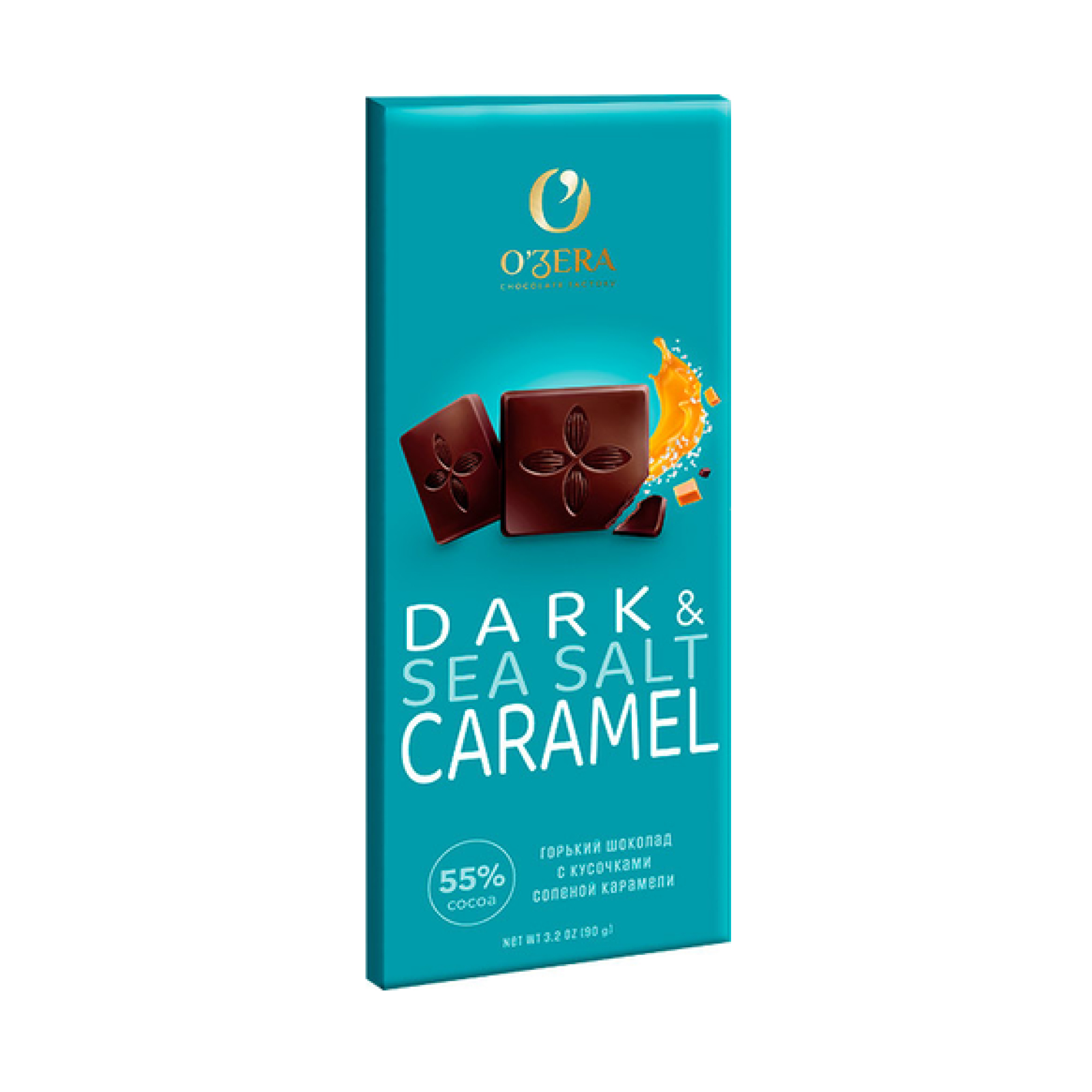 Шоколад горький 55% Ozera Dark&Sea Salt Caramel соленая карамель 90 г