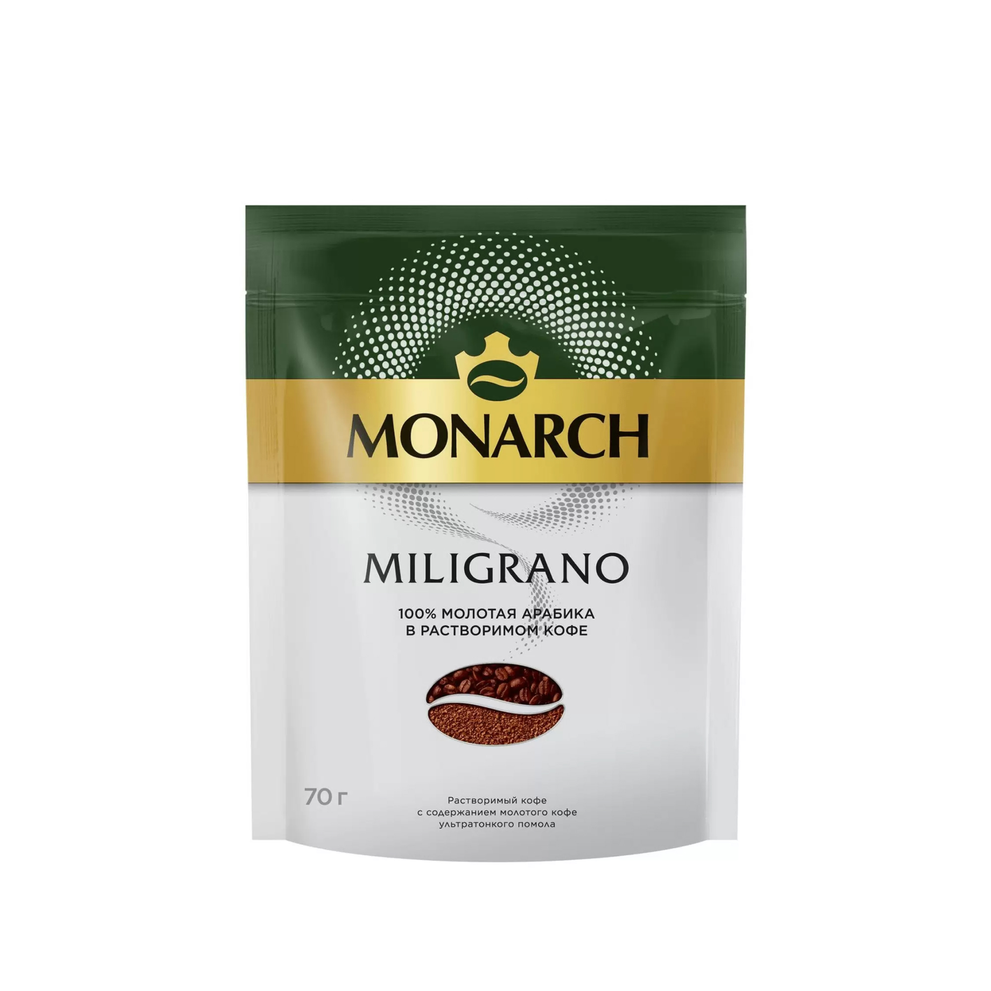 Кофе растворимый Monarch Miligrano с молотым кофе 70 гр