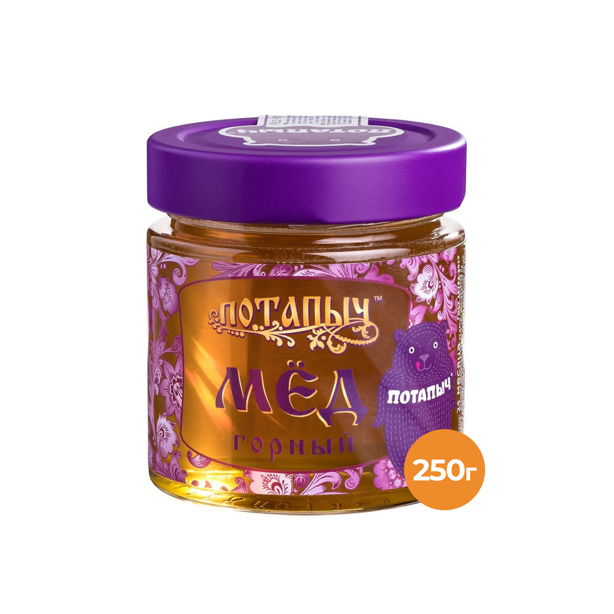 Мёд натуральный Потапыч Горный 250 г