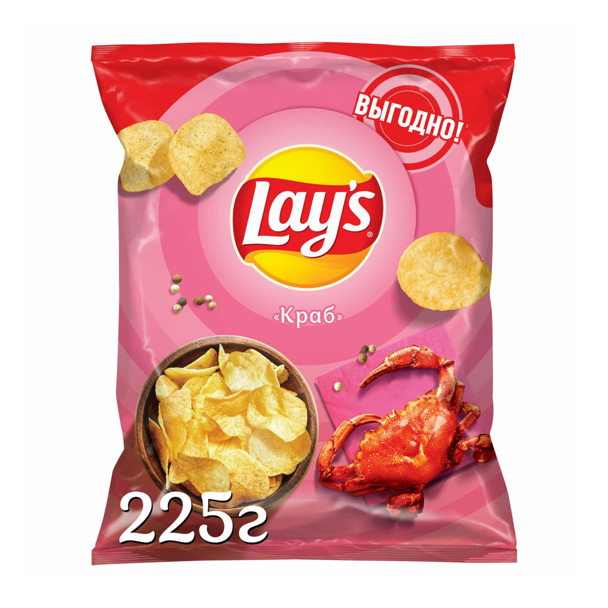 Чипсы картофельные Lay's Краб 225 г