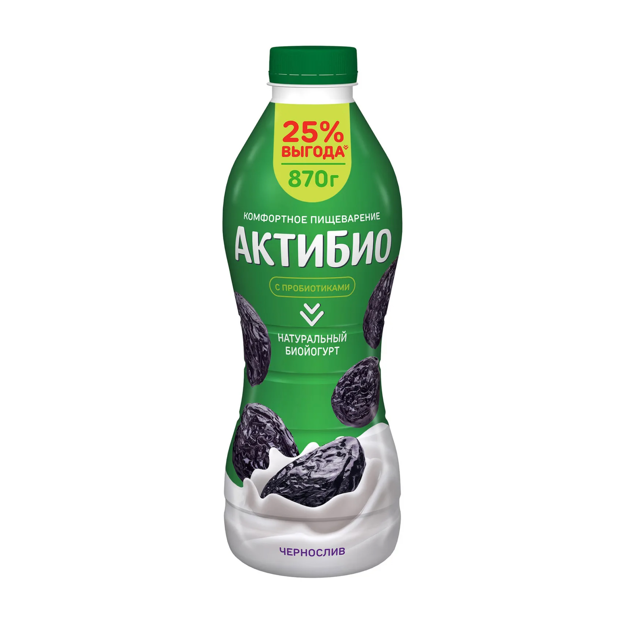 Йогурт АктиБио питьевой, с черносливом, 1,5% (870 г.)