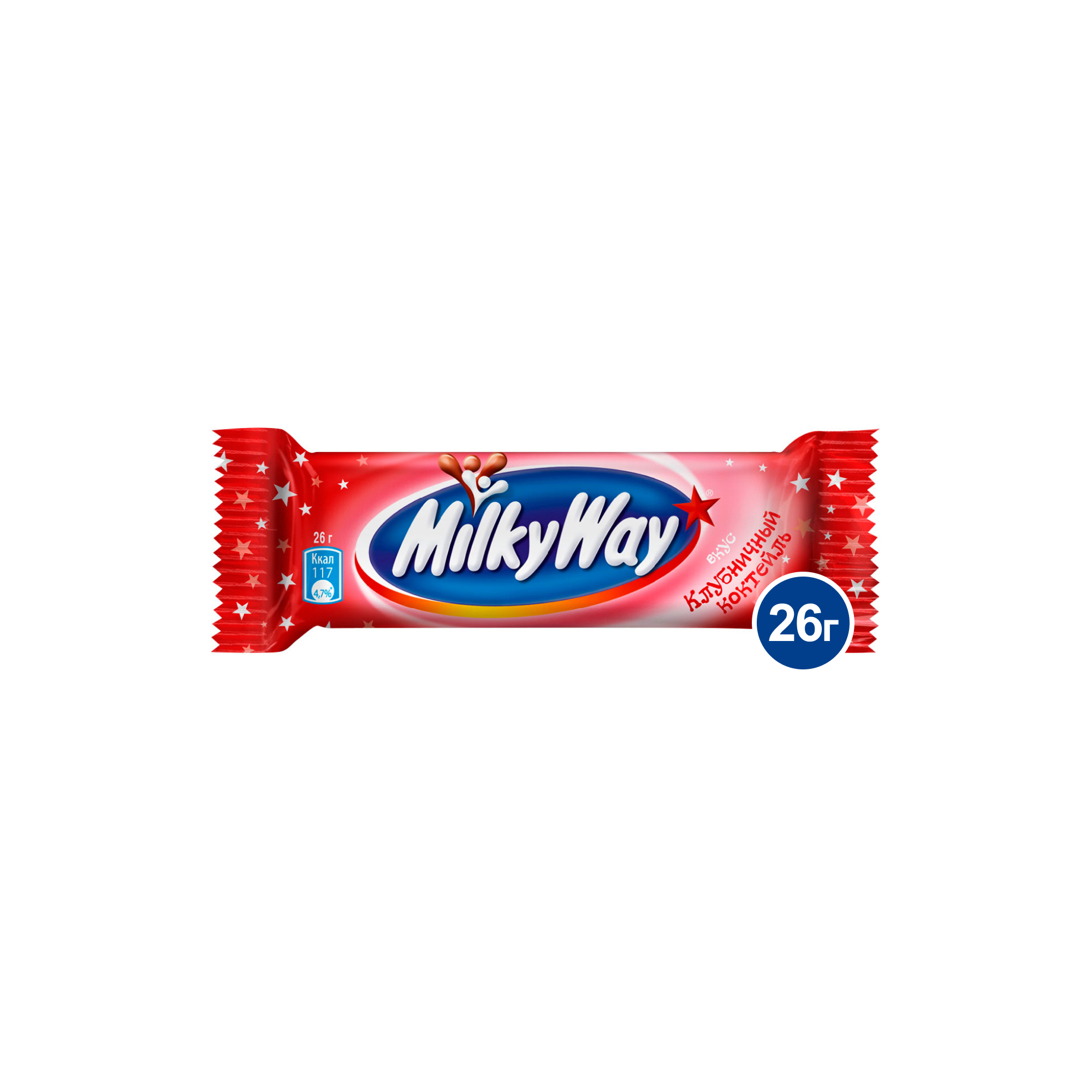 Батончик Milky Way шоколадный клубничный коктейль, 26 г