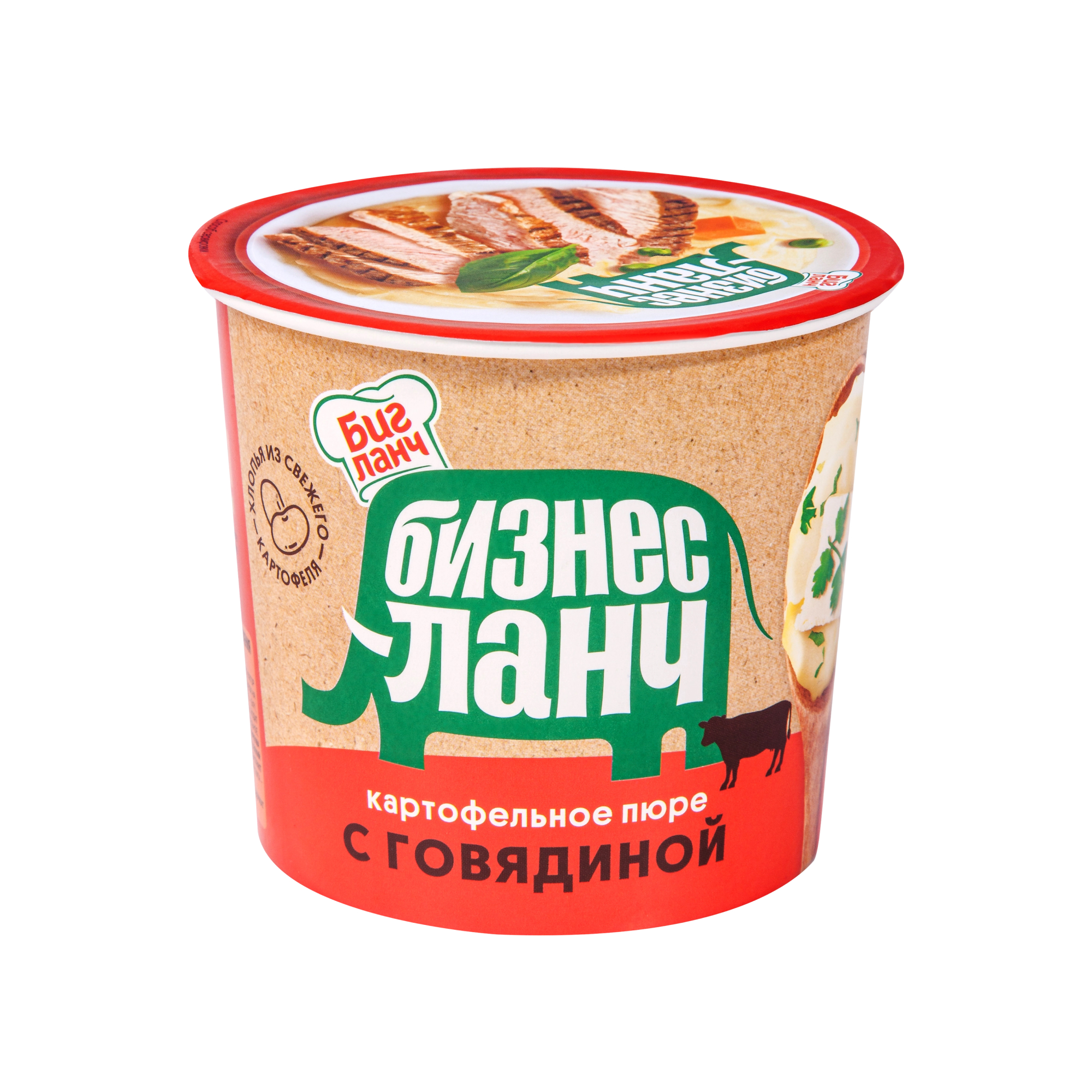 Пюре картофельное Бизнес Ланч говядина, стакан 40 гр