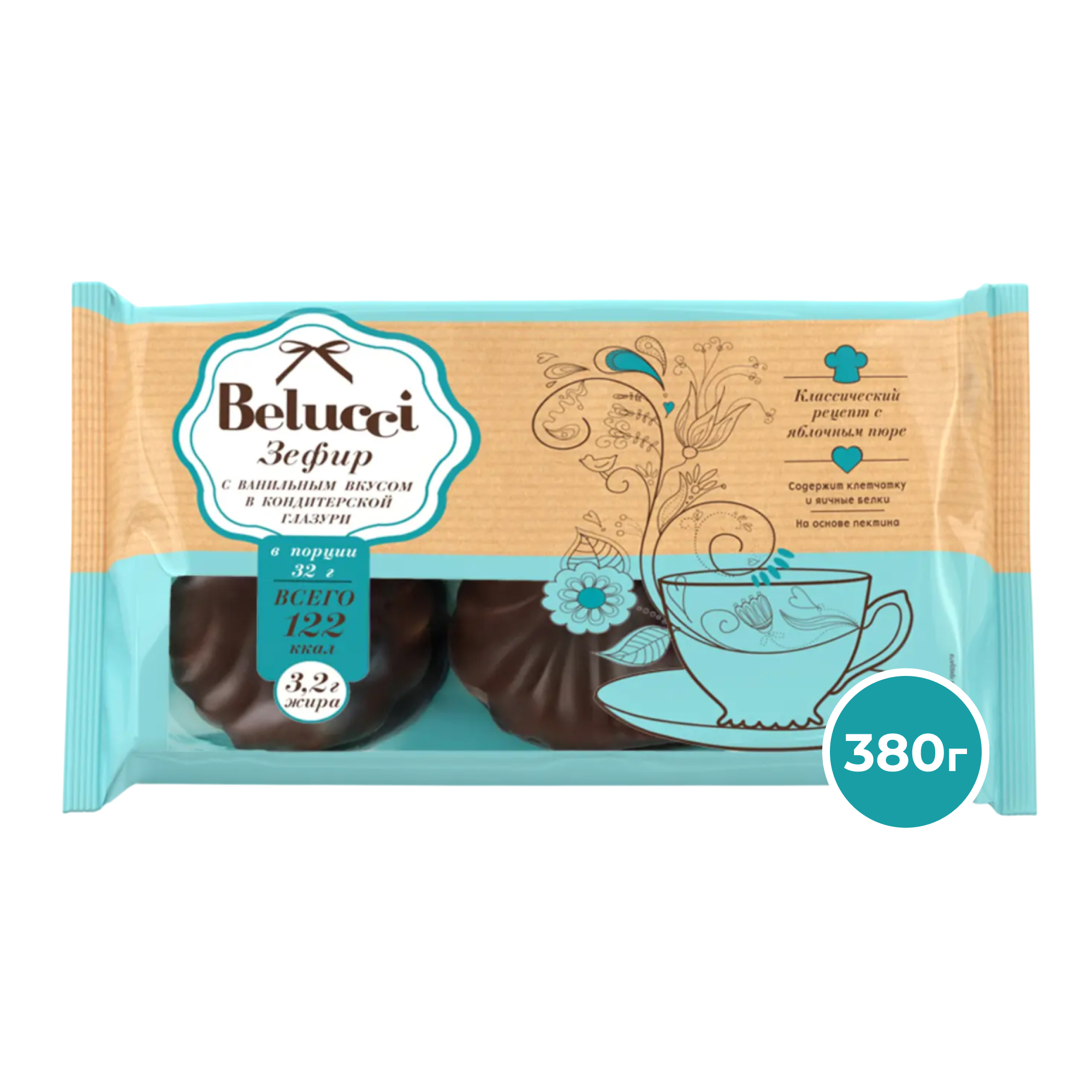 Зефир Belucci ванильный в шоколаде 380 г