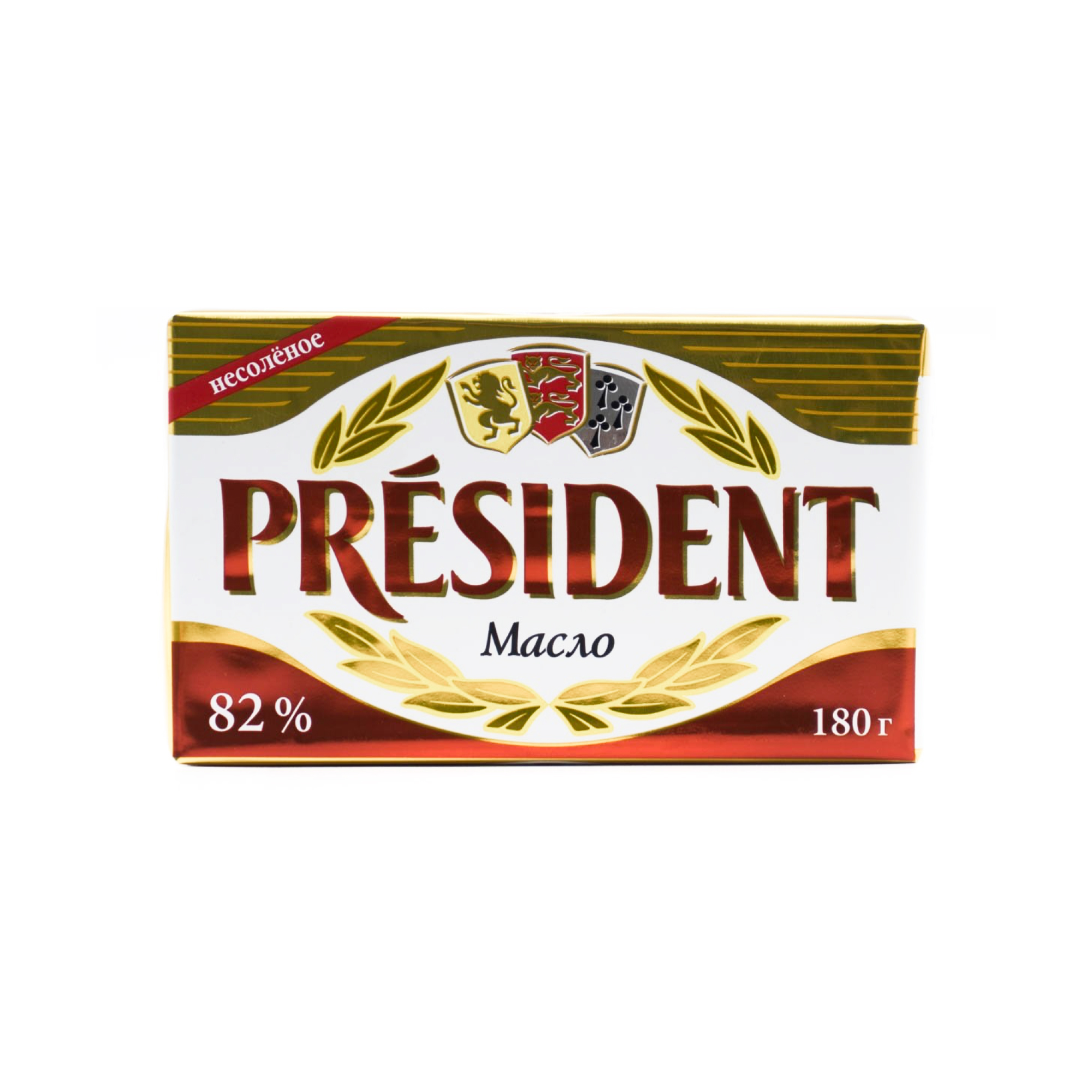 Масло кисло-сливочное традиционное 82% Президент (180 г.)