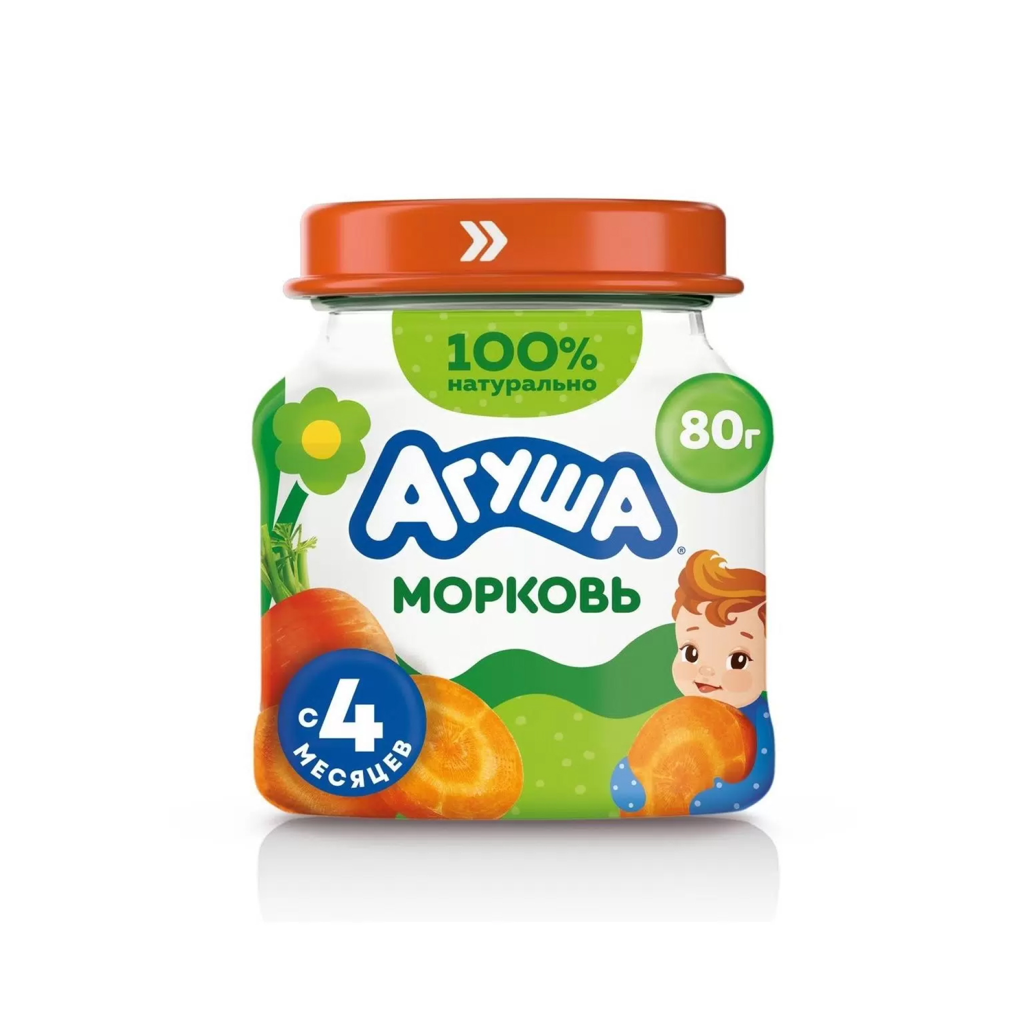 Пюре «Агуша» Первая ложка морковь с 4 мес., 80 гр