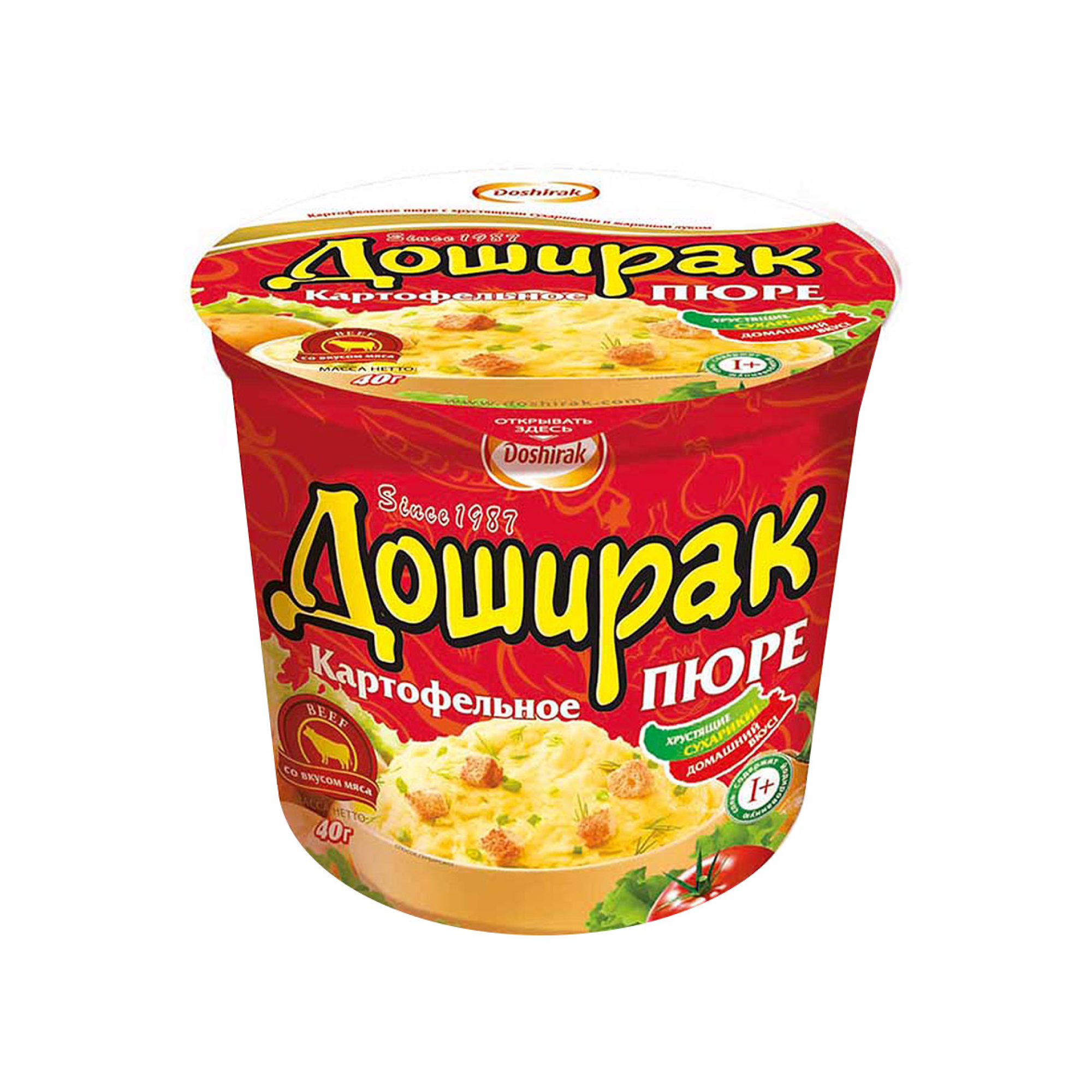 Doshirak картофельное пюре с говядиной  40 гр