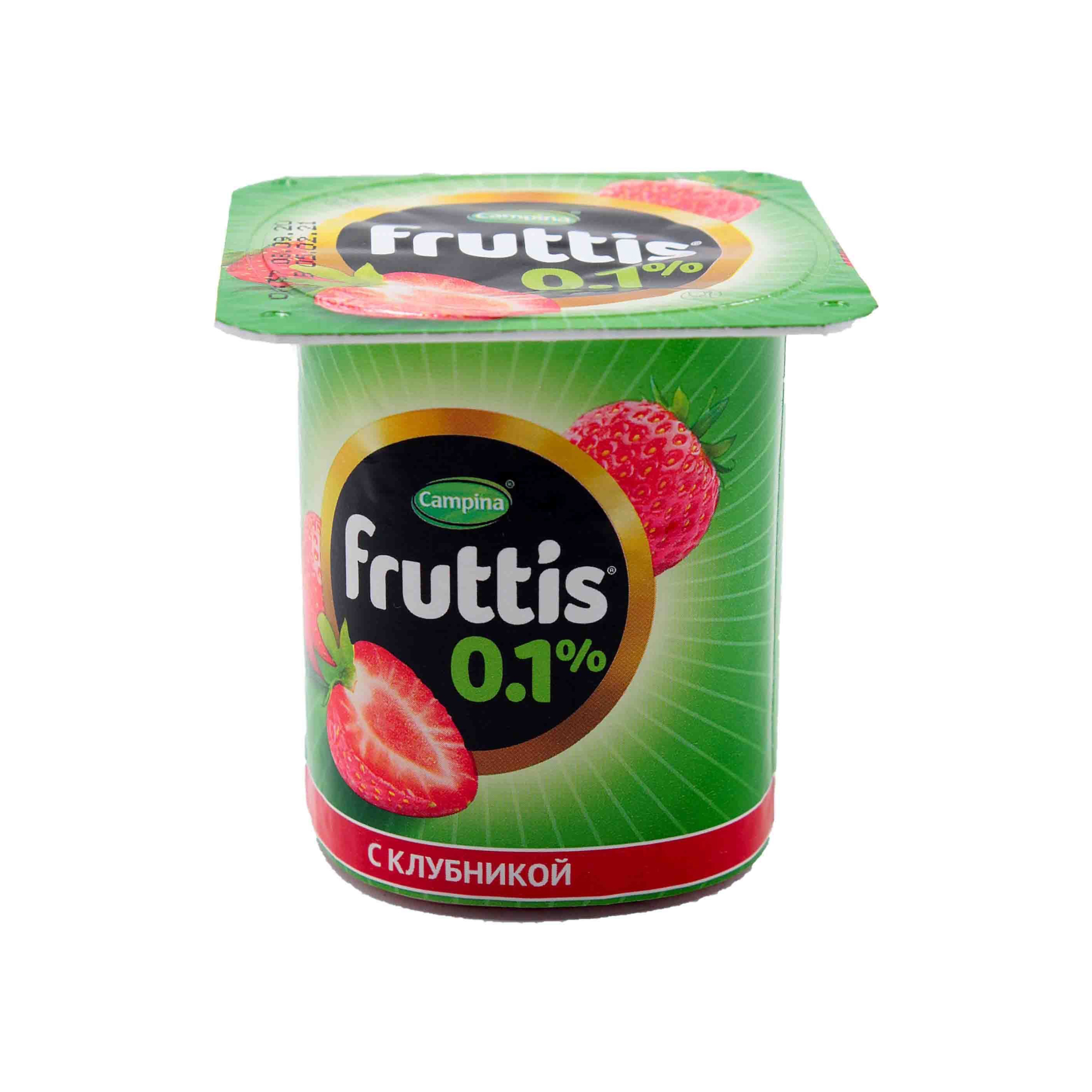 Йогурт легкий Fruttis 0,1% со вкусом клубники (100 г.)