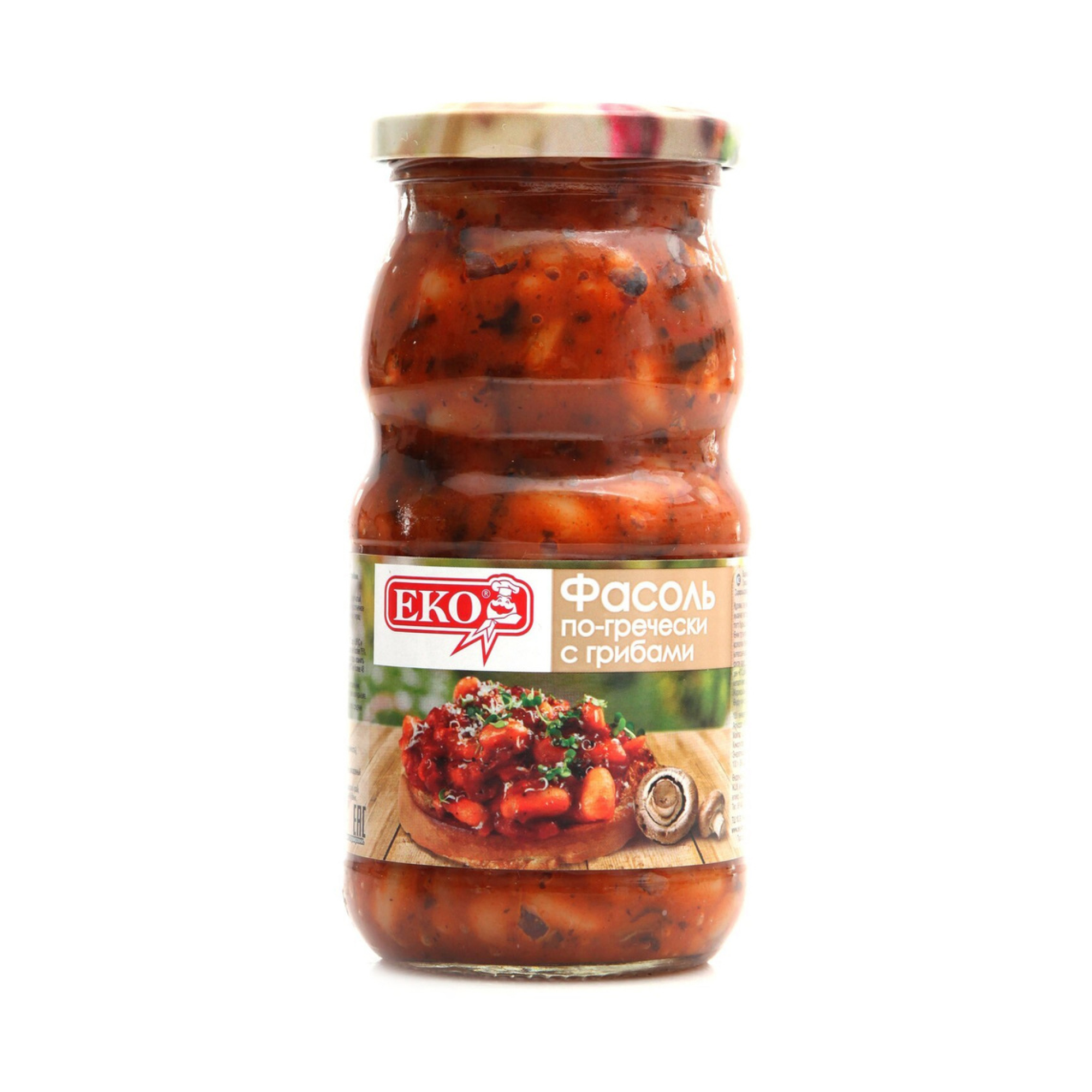 Фасоль Eko  по-гречески с грибами 510 гр