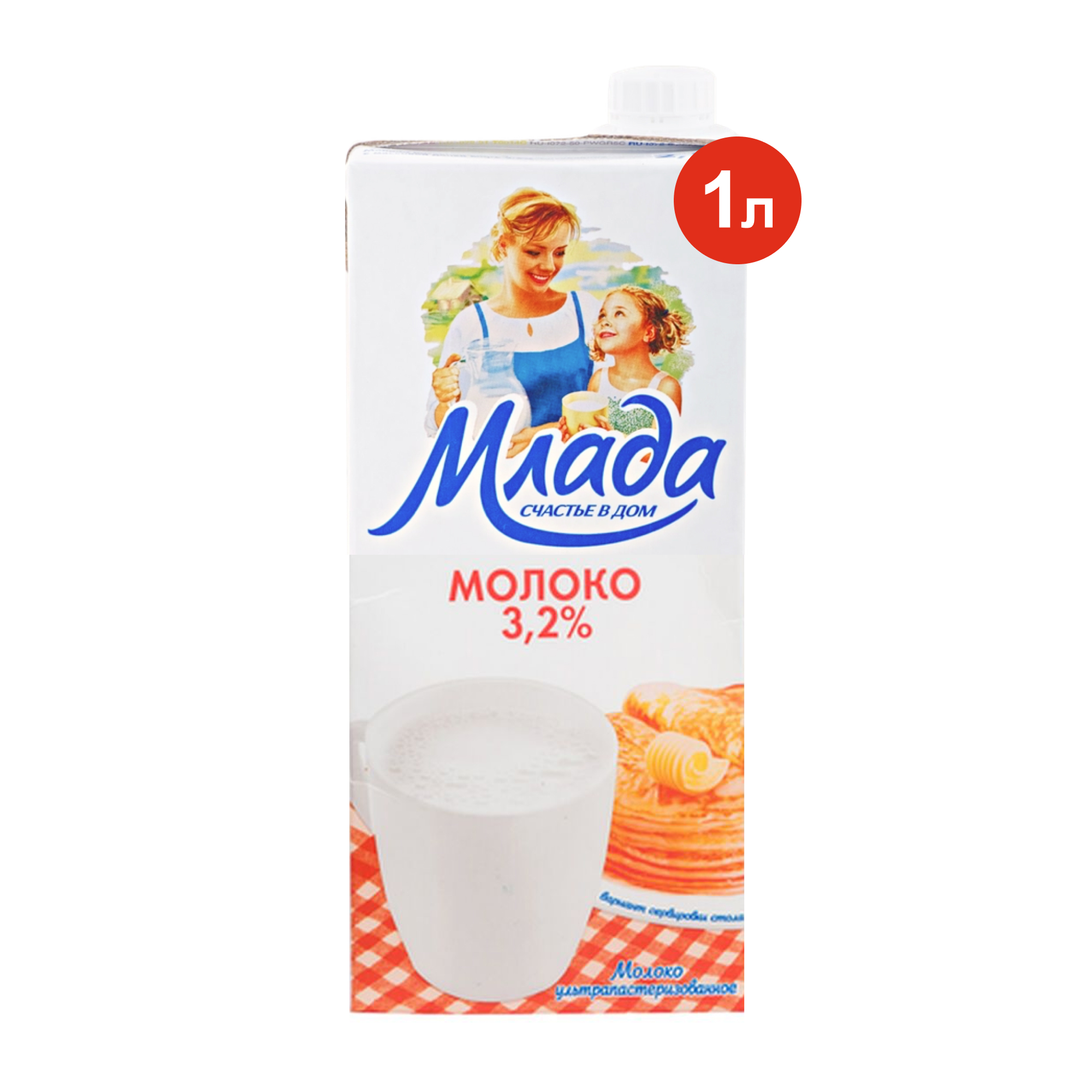 Молоко "Млада" 3,2%  1 л