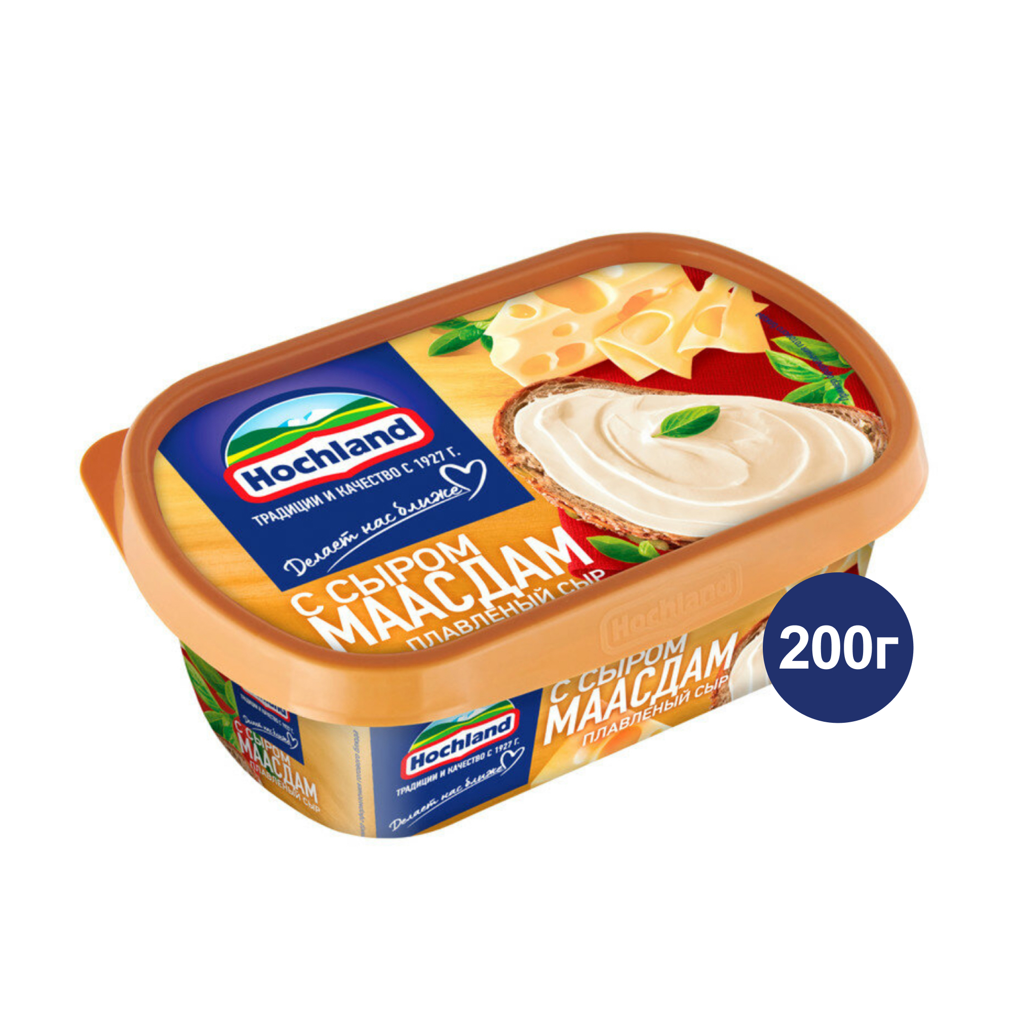 Сыр плавленый с сыром Маасдам Hochland (200 г.)