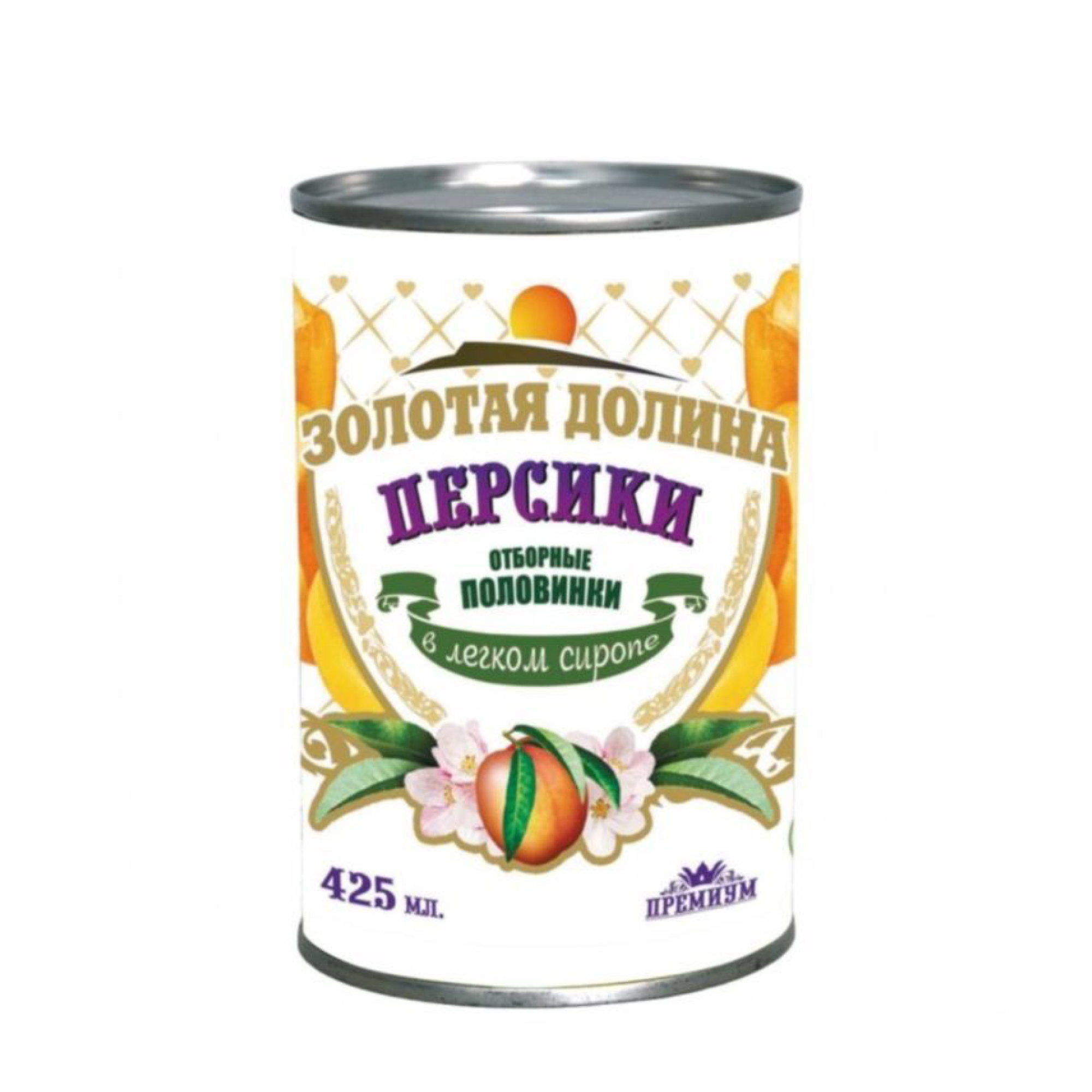 Консервированные персики "Золотая долина" в легком сиропе 425 гр